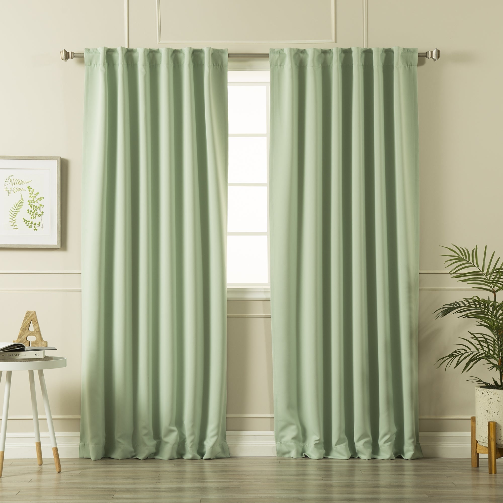 Aurora Home Solid Insulated Thermal Blackout Curtain Panel Pair