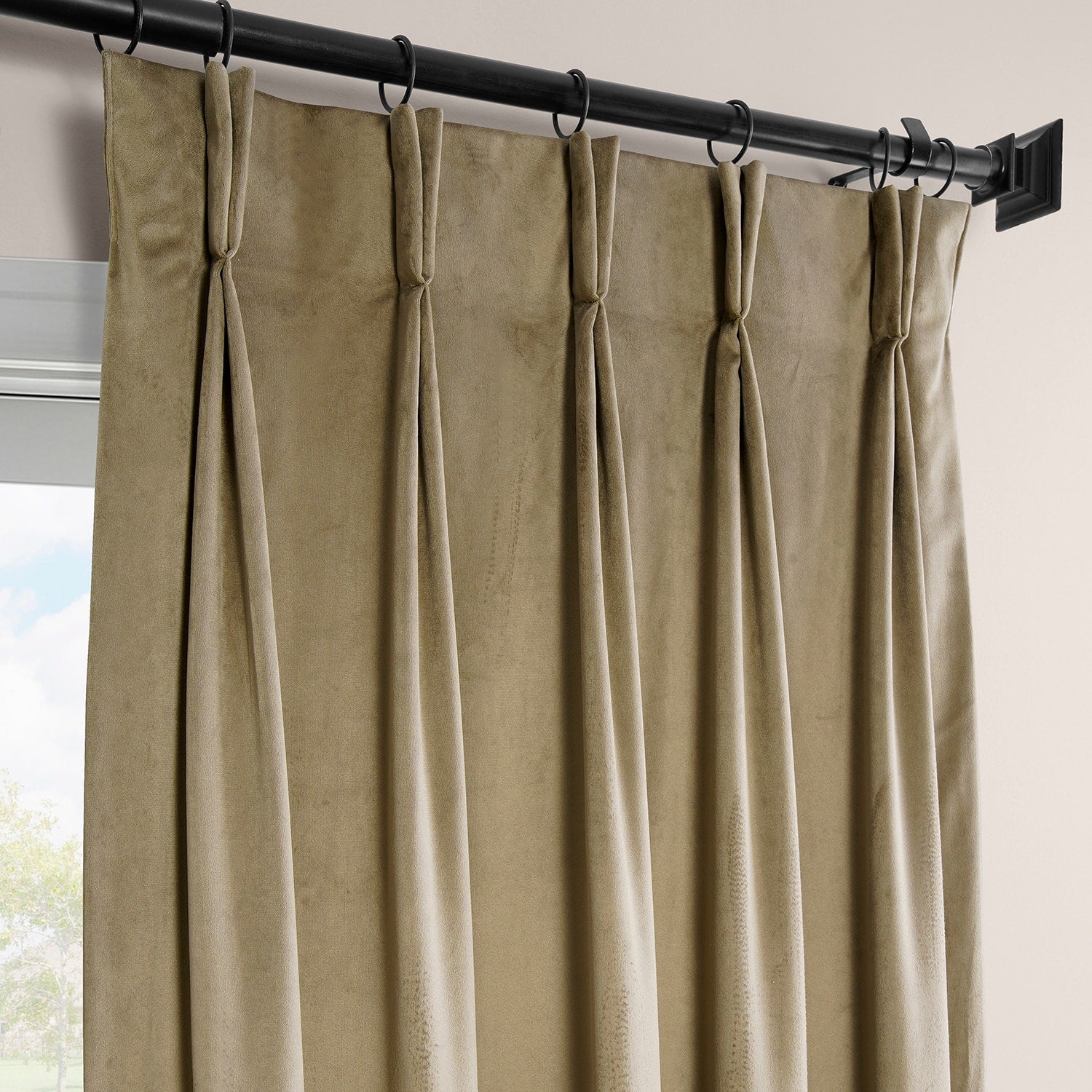 Exclusive Fabrics Signature Pleated Blackout Velvet Curtain (1 Panel)