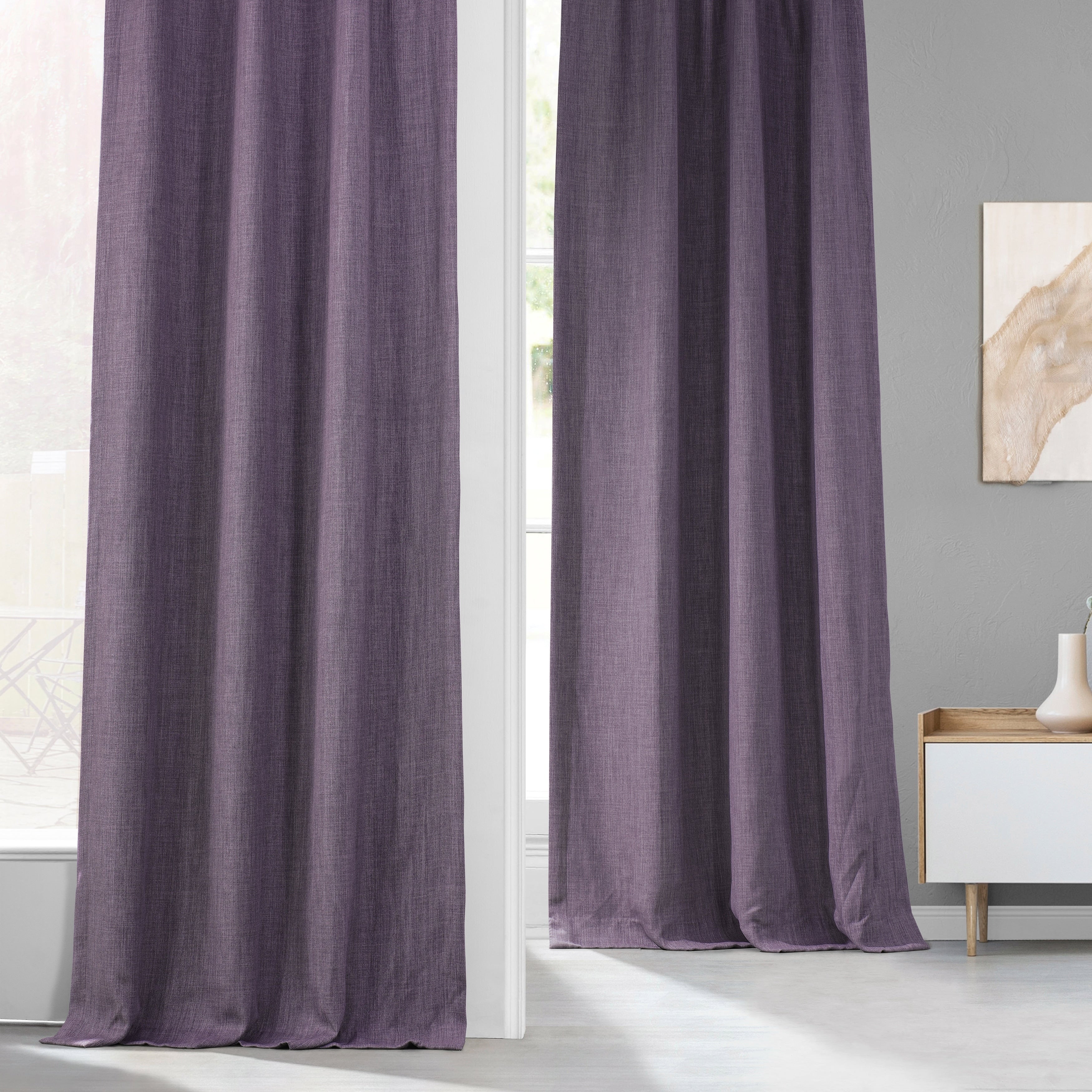 Exclusive Fabrics Faux Linen Room Darkening Curtain (1 Panel)