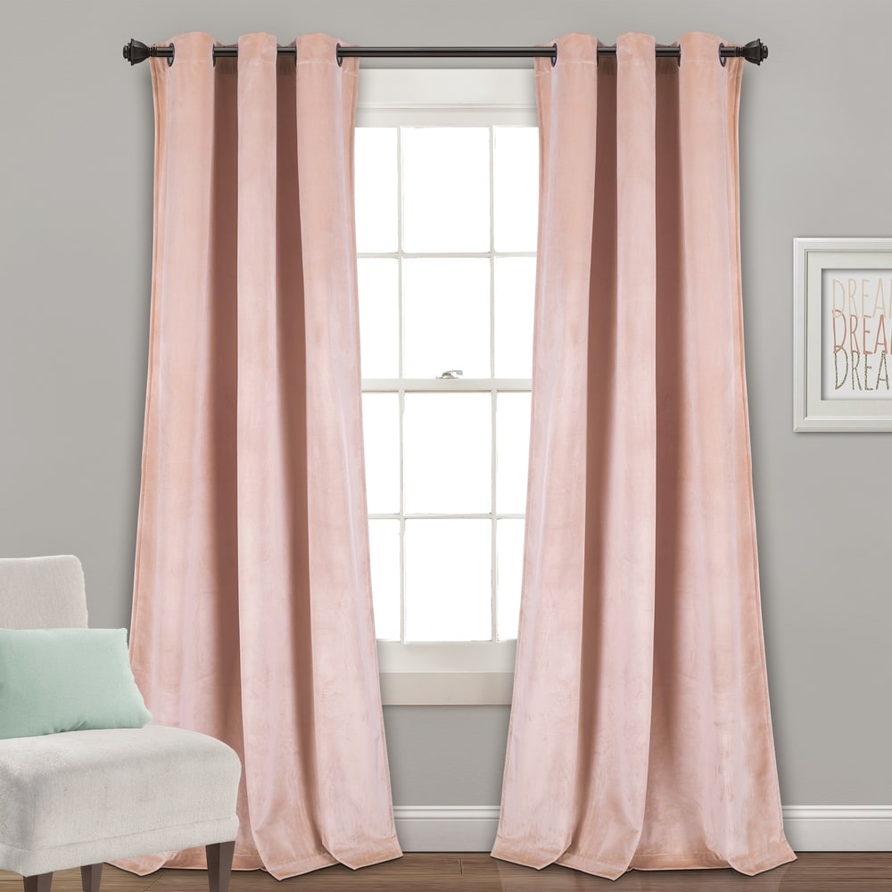 Porch & Den Lapeyrous Velvet Solid Room Darkening Window Curtain Panel Set