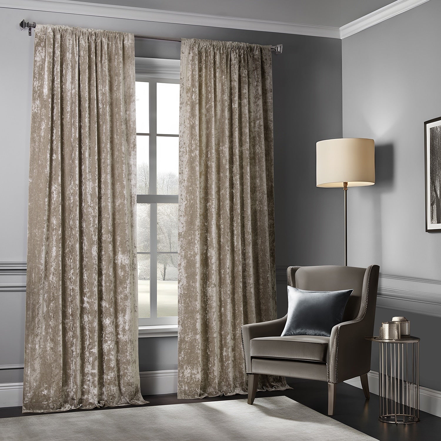 Exclusive Fabrics Lush Crush Velvet Curtains - Room Darkening Curtain for Bedroom & Living Room (1 Panel)