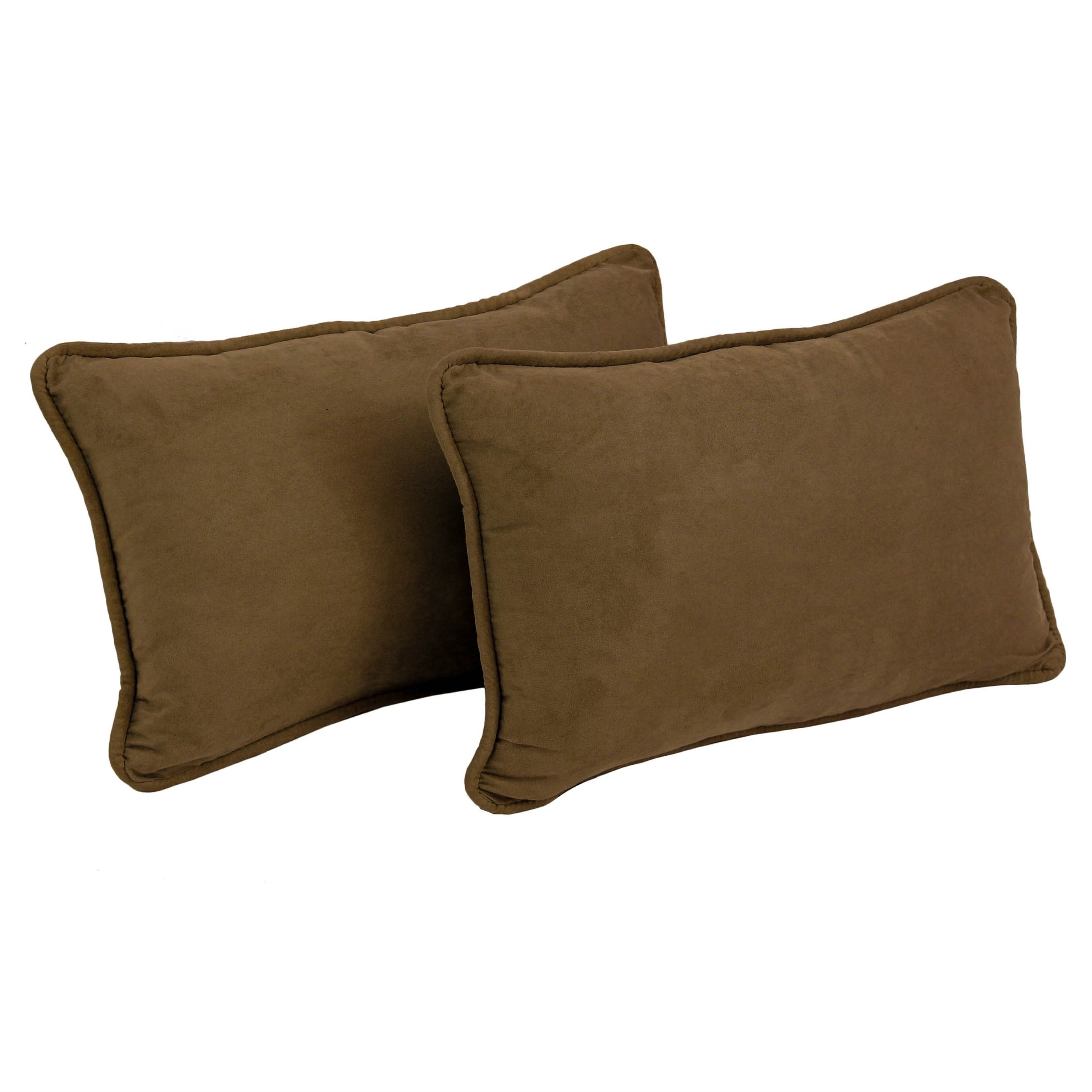 20-inch by 12-inch Microsuede Lumbar Throw Pillows (Set of 2)