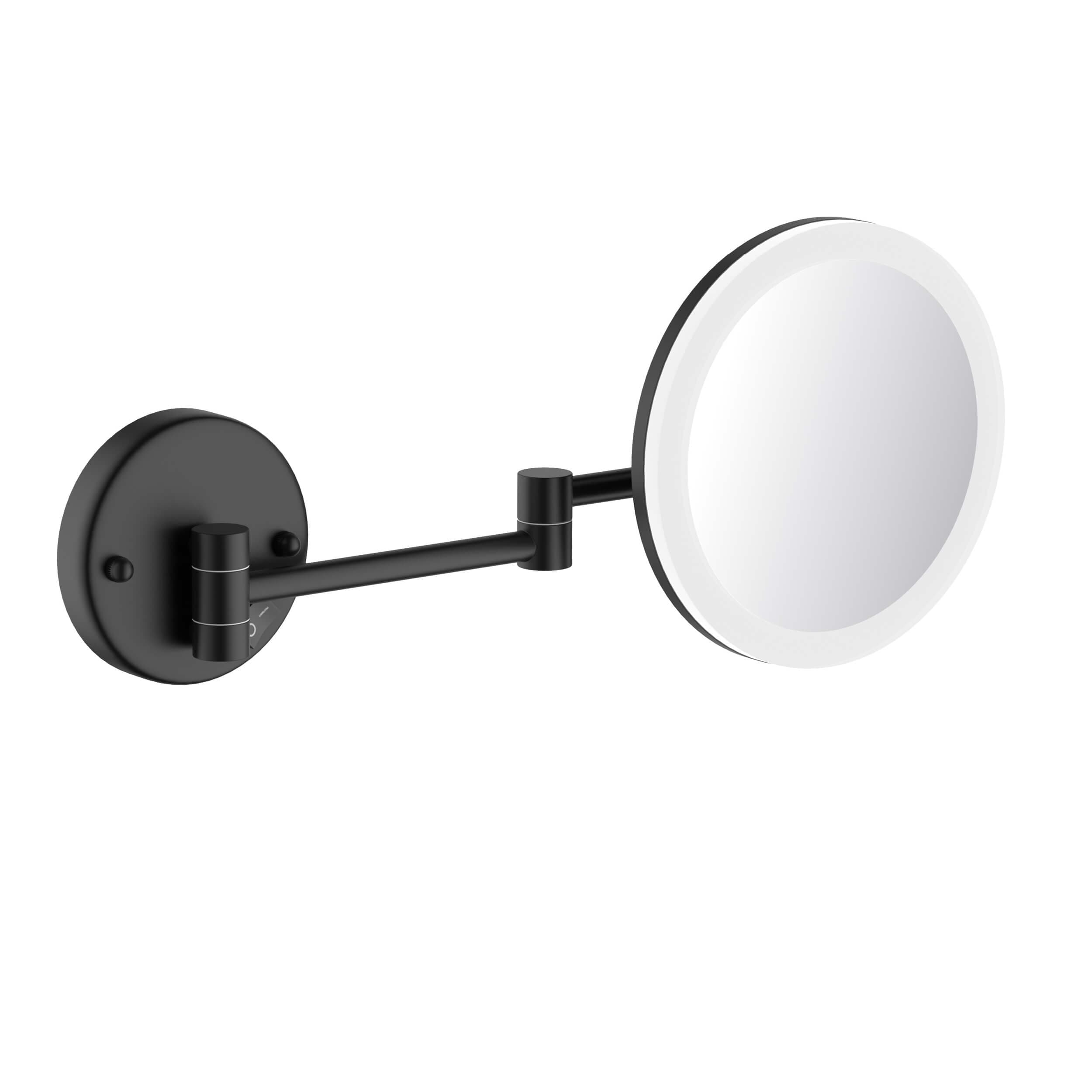 Circular LED Wall Mount One Side 5x Magnifying Make Up Mirror