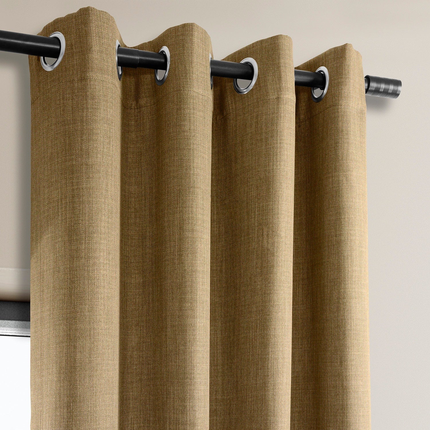 Exclusive Fabrics Faux Linen Grommet Room Darkening Curtain (1 Panel)