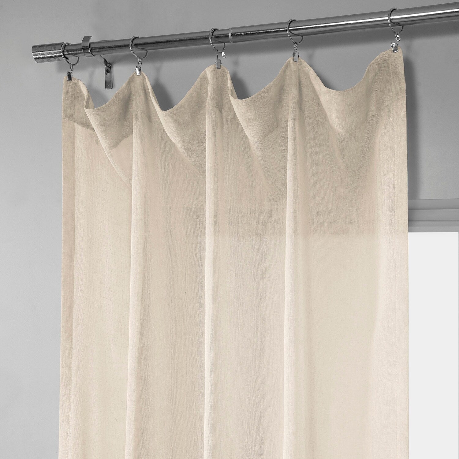 Exclusive Fabrics Solid Faux Linen Sheer Curtain (1 Panel)