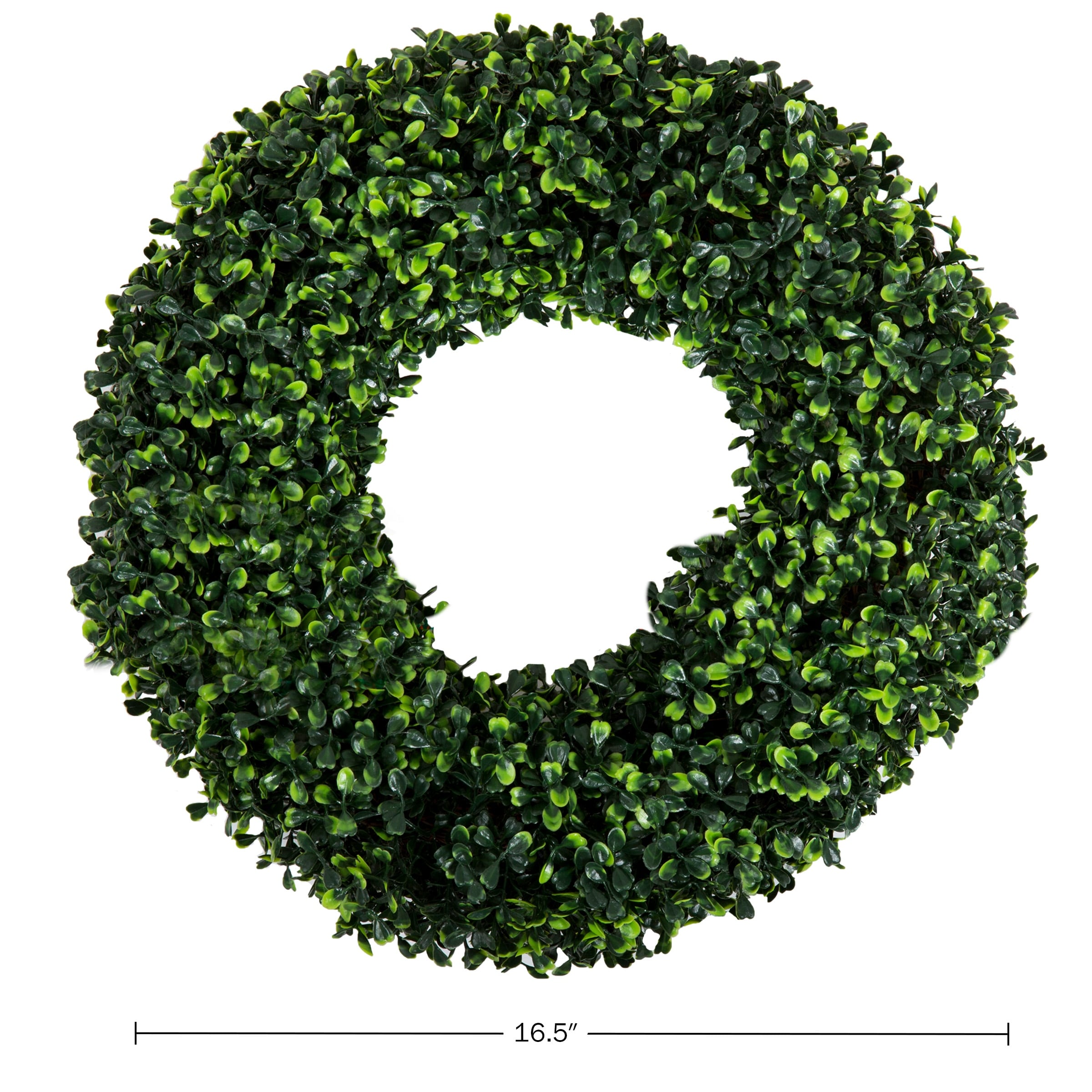 Pure Garden Decorative UV Resistant Boxwood Fall Wreath - 16.5-Inch Round