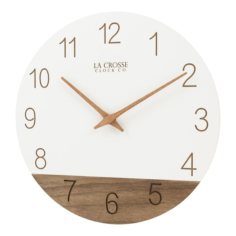 La Crosse Clock 12 Sierra Wood Quartz Analog Wall Clock