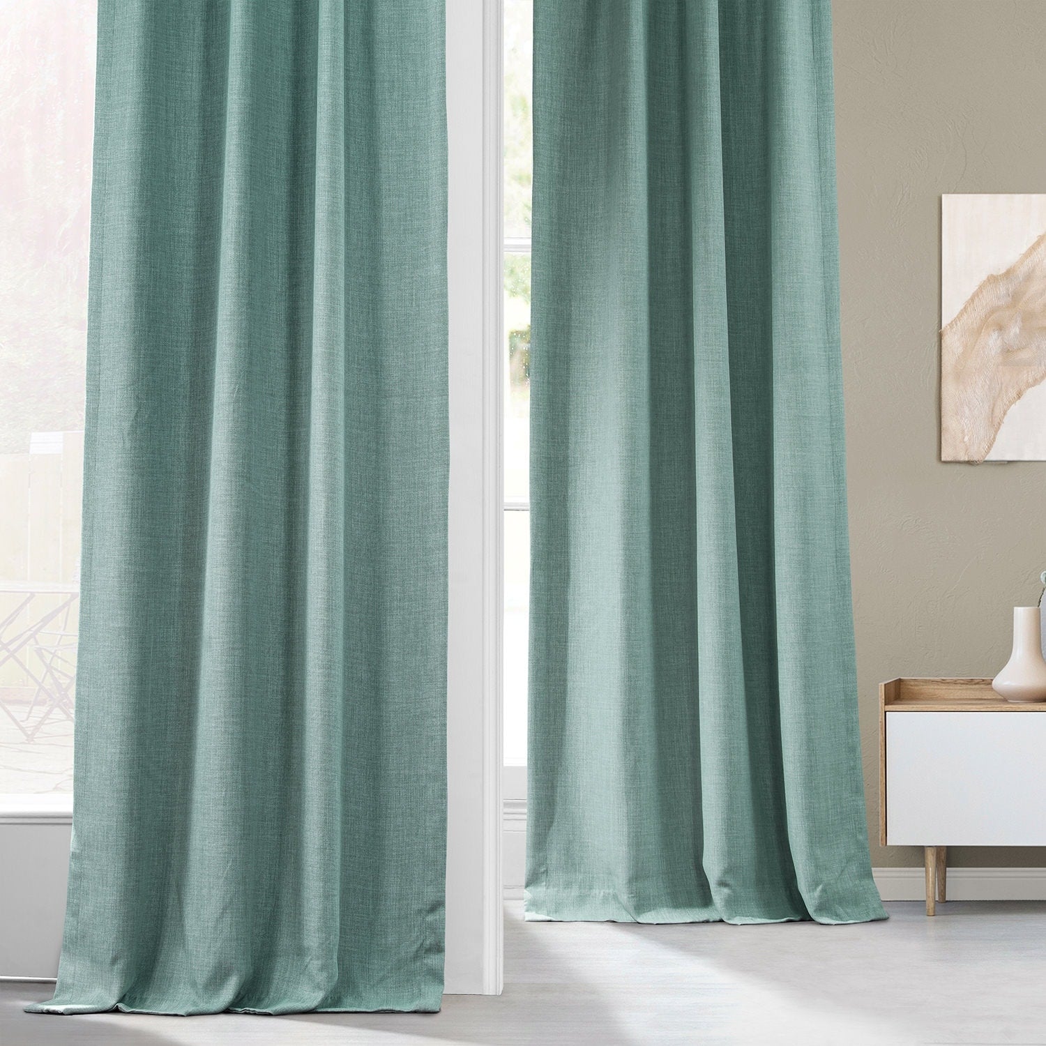 Exclusive Fabrics Faux Linen Room Darkening Curtain (1 Panel)