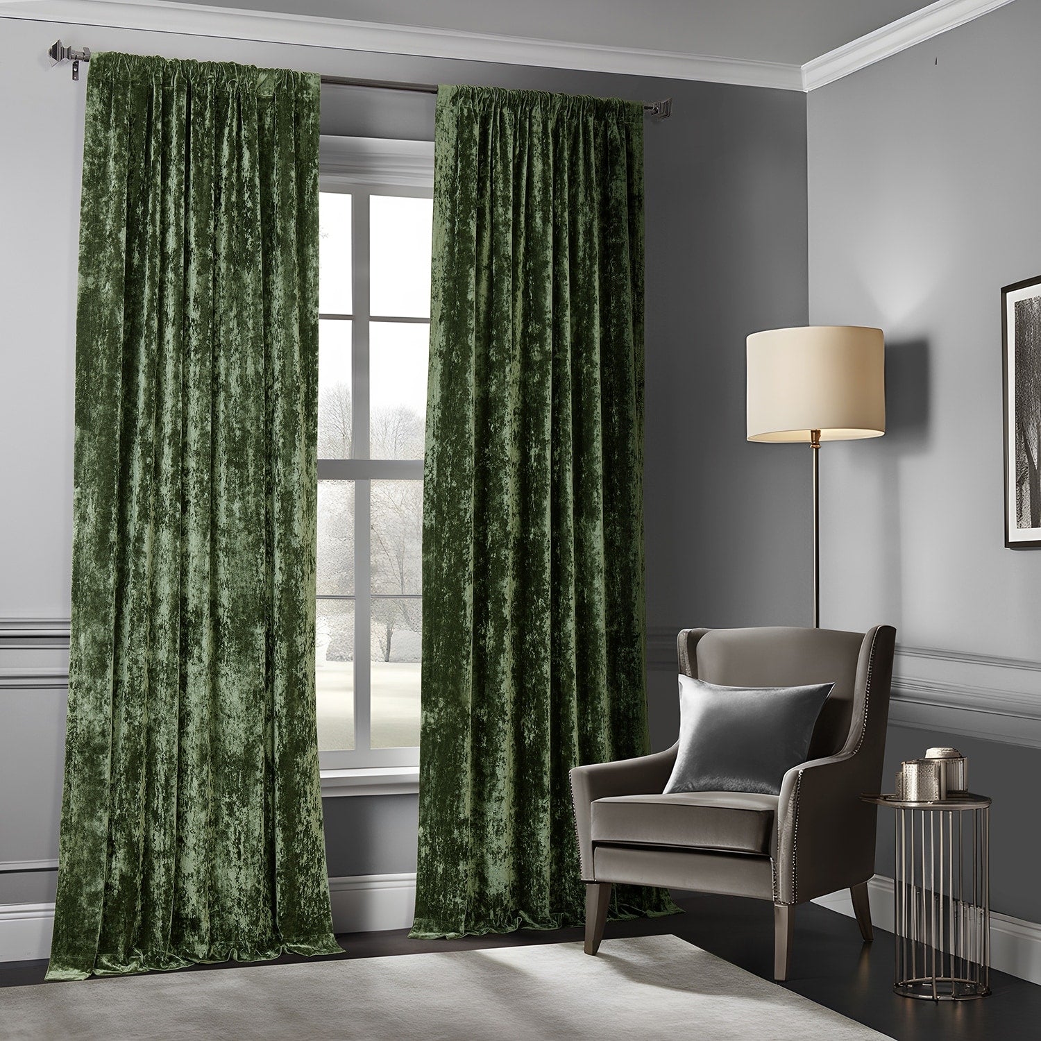 Exclusive Fabrics Lush Crush Velvet Curtains - Room Darkening Curtain for Bedroom & Living Room (1 Panel)