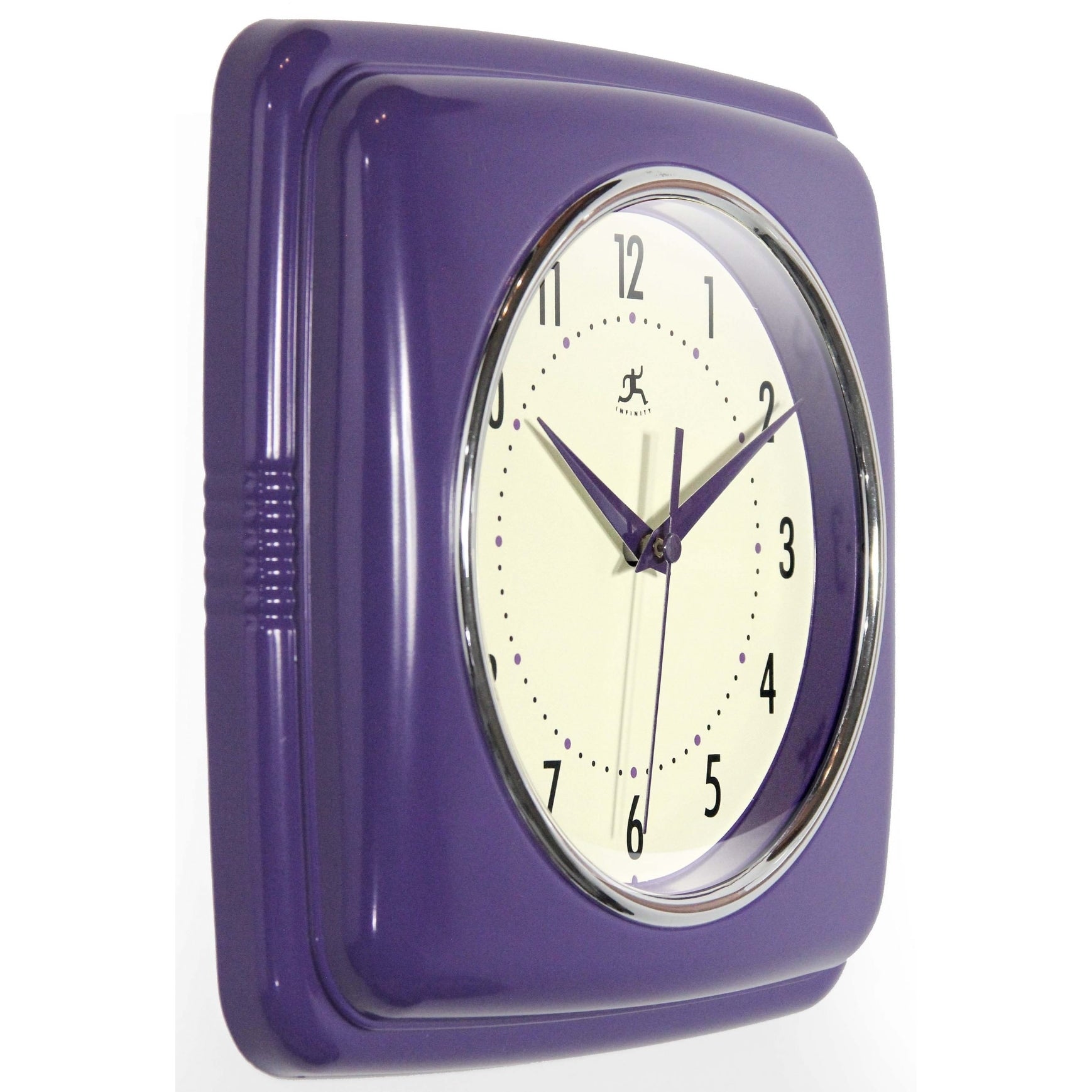 Infinity Instruments Retro 9.25-inch Square Wall Clock - 9.25 x 1.875 x 9.5