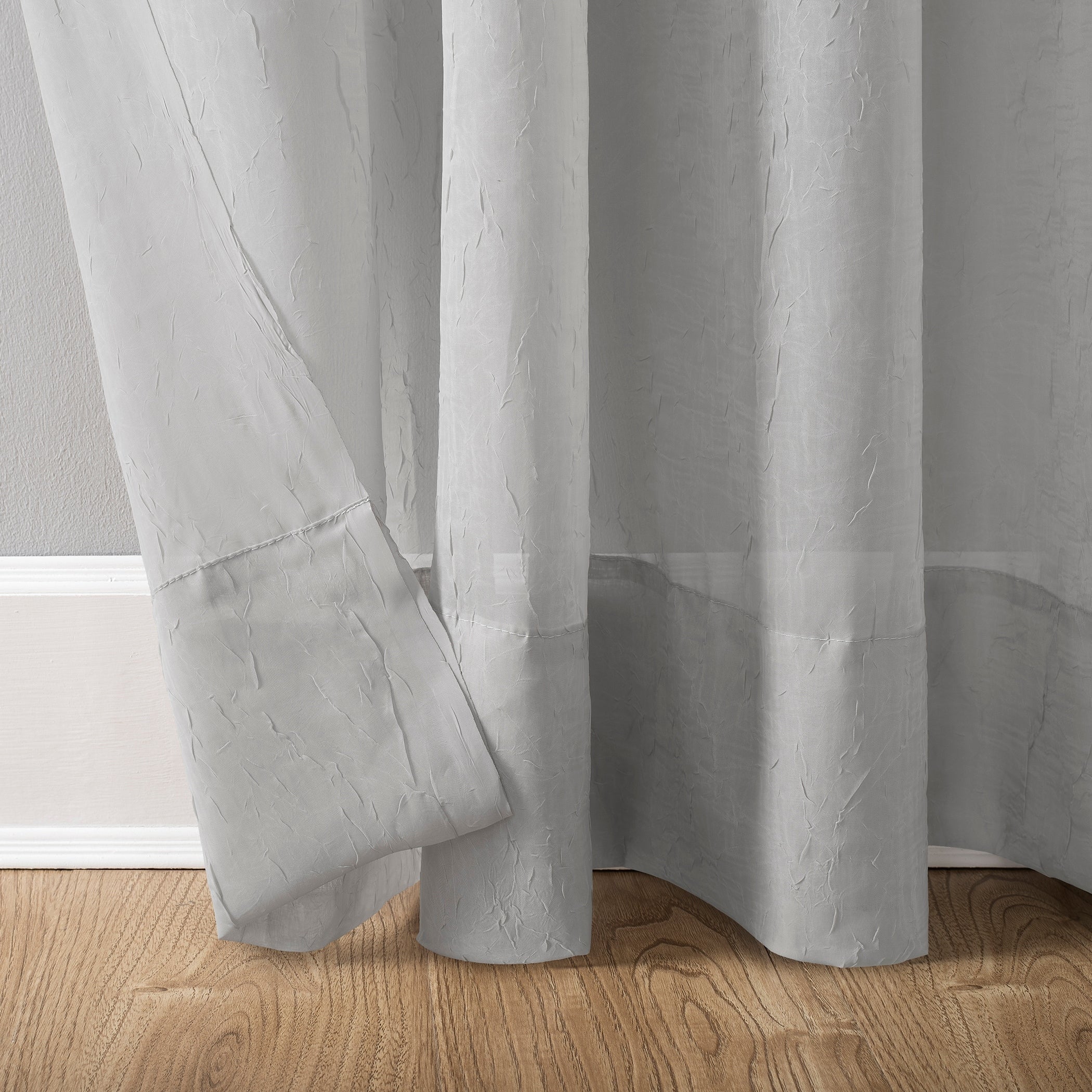 No. 918 Erica Crushed Voile Sheer Grommet Curtain Panel, Single Panel