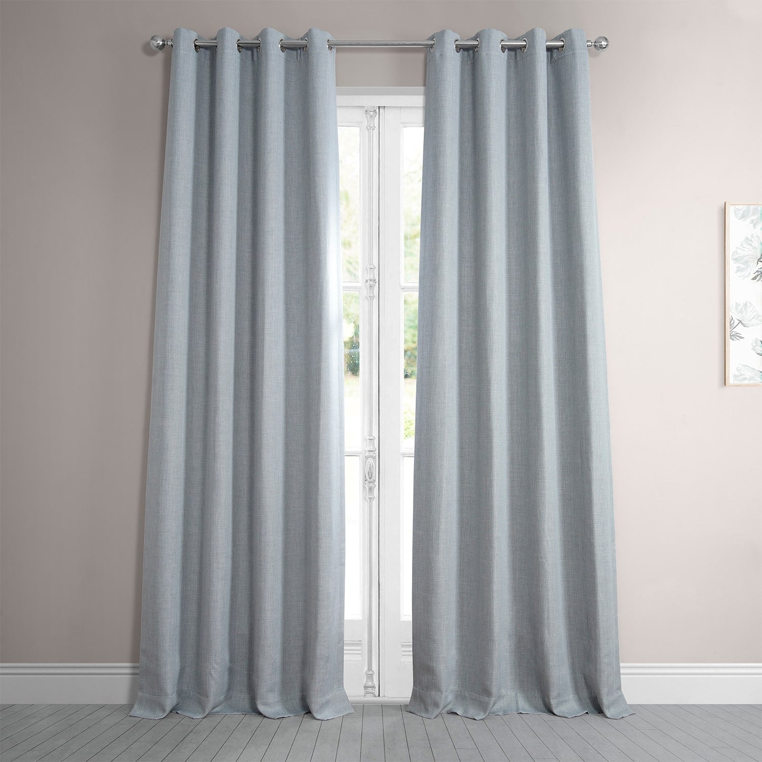 Exclusive Fabrics Faux Linen Grommet Room Darkening Curtain (1 Panel)