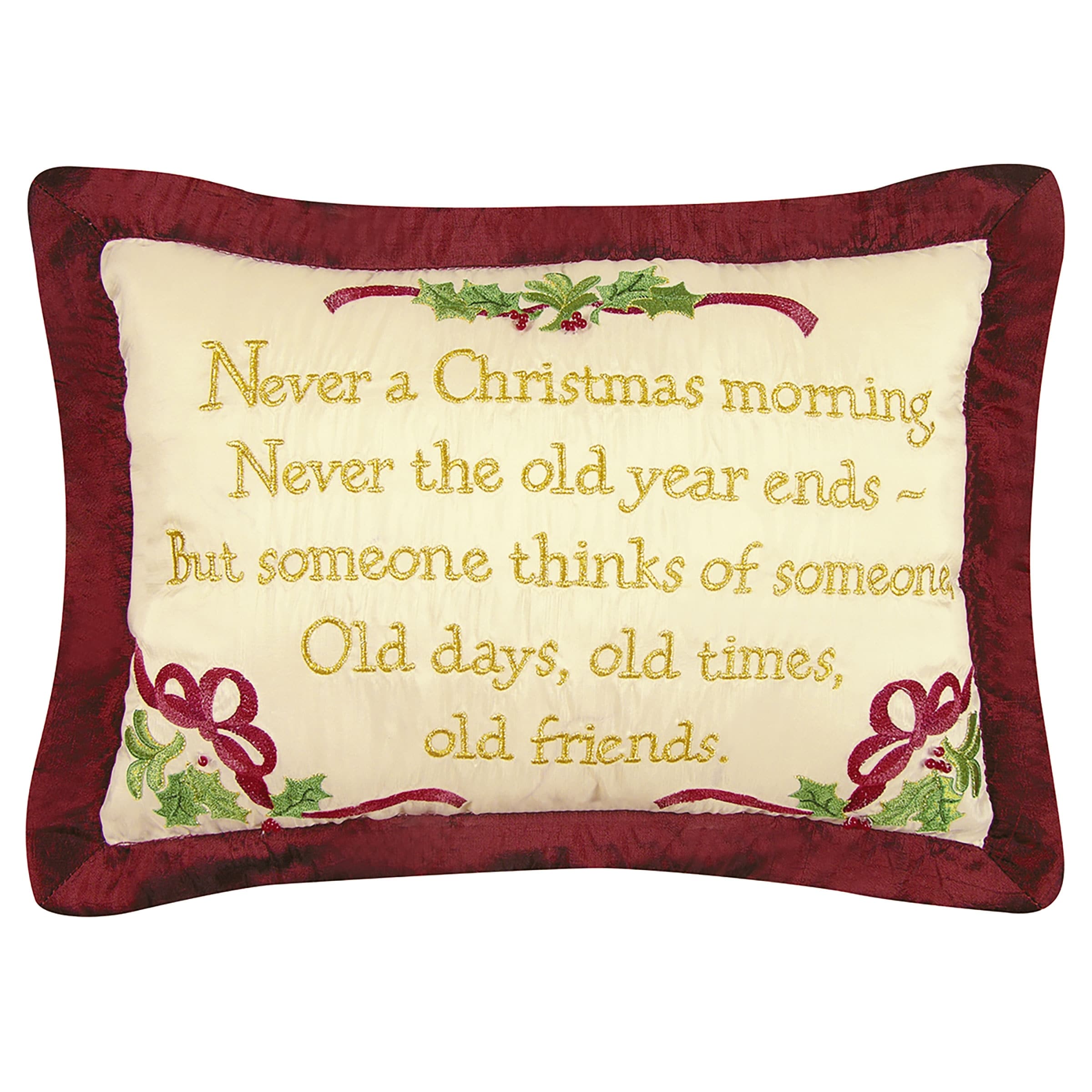 Christmas Morning Embroidered Petite 8 x 12 Throw Pillow