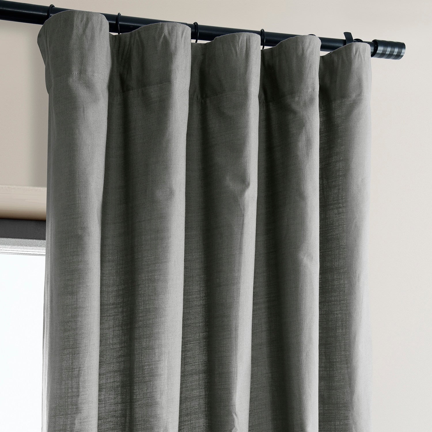 Exclusive Fabrics Dune Textured Solid Cotton Curtain Pair (2 Panels)