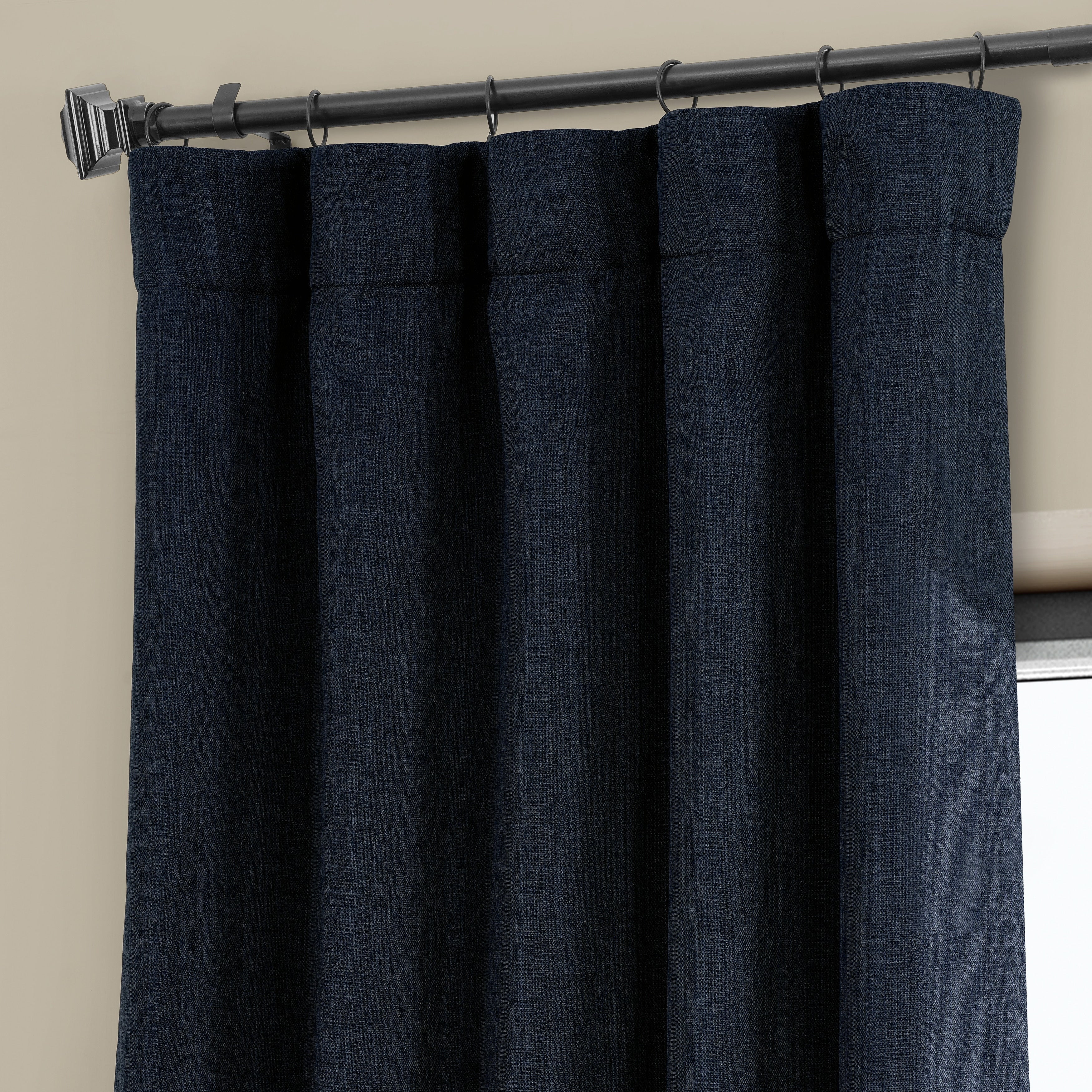 Exclusive Fabrics Faux Linen Room Darkening Curtain (1 Panel)