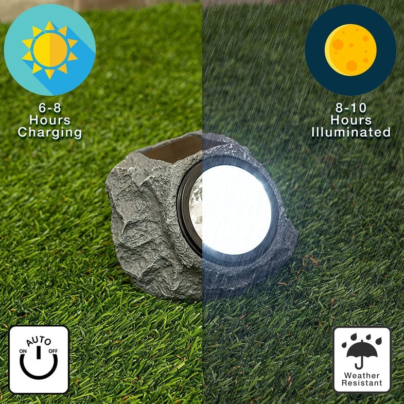 Set Of 2 Solar Rock Spot Lights