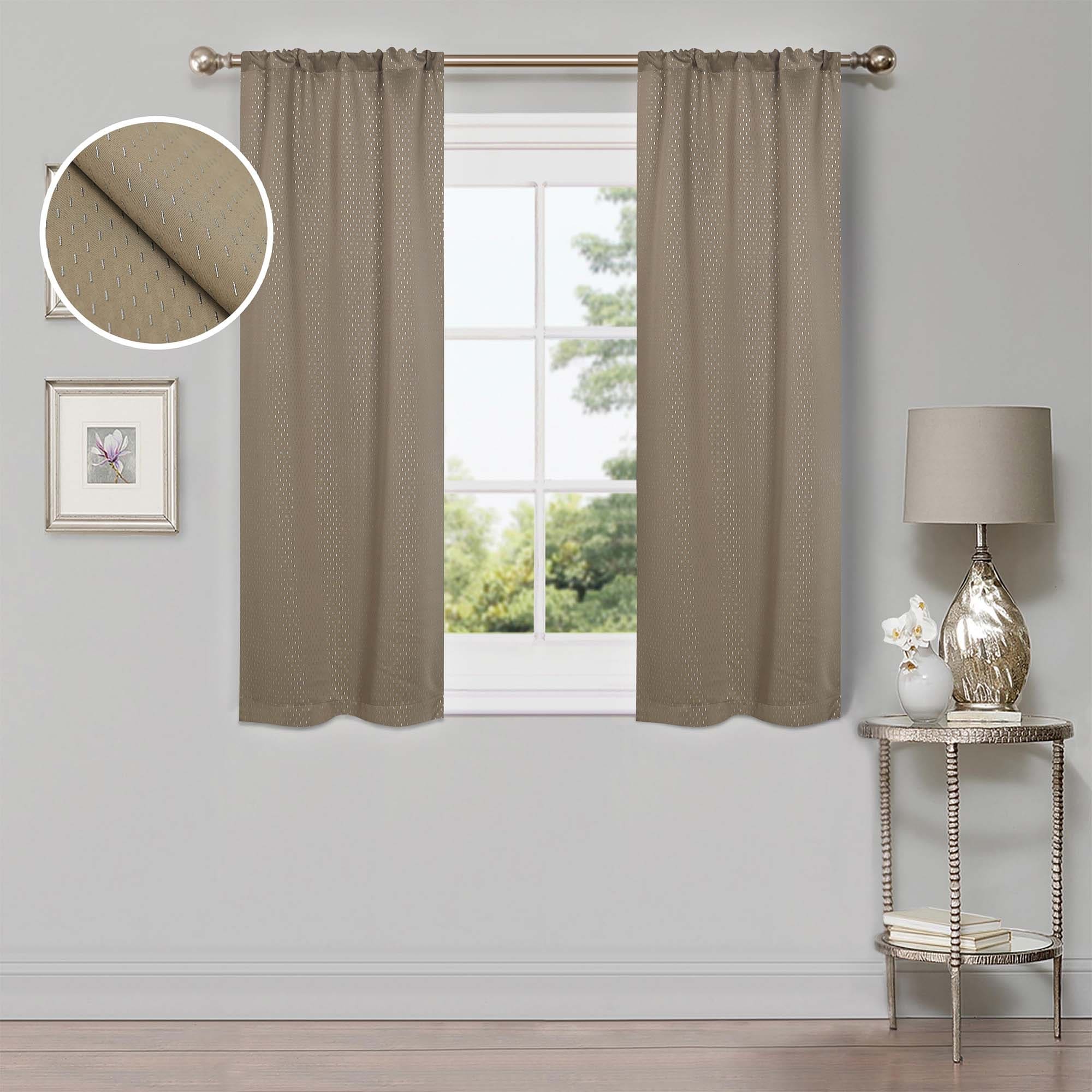 Superior Shimmer Washable Room Darkening Curtains, Set of 2 Panels