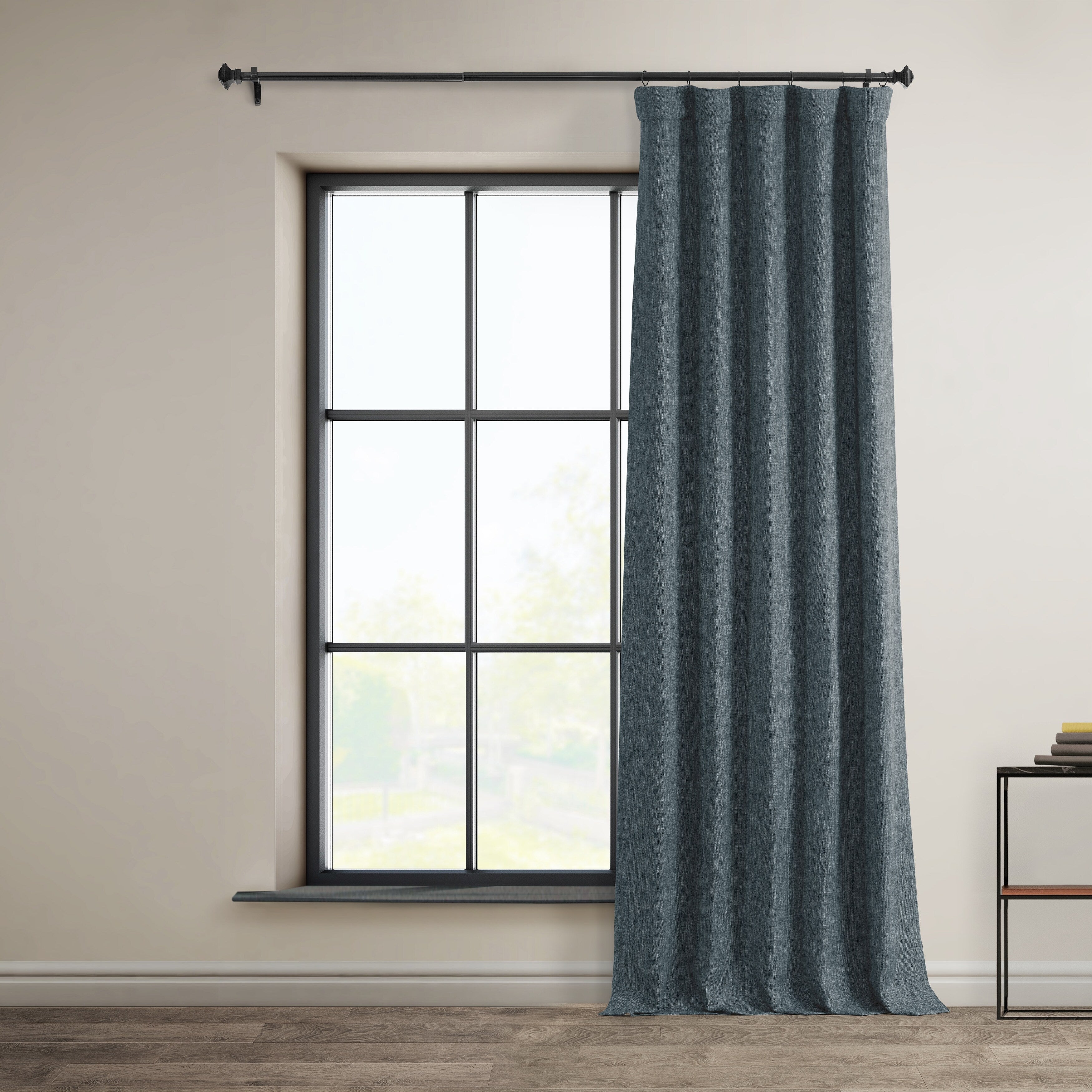 Exclusive Fabrics Faux Linen Room Darkening Curtain (1 Panel)