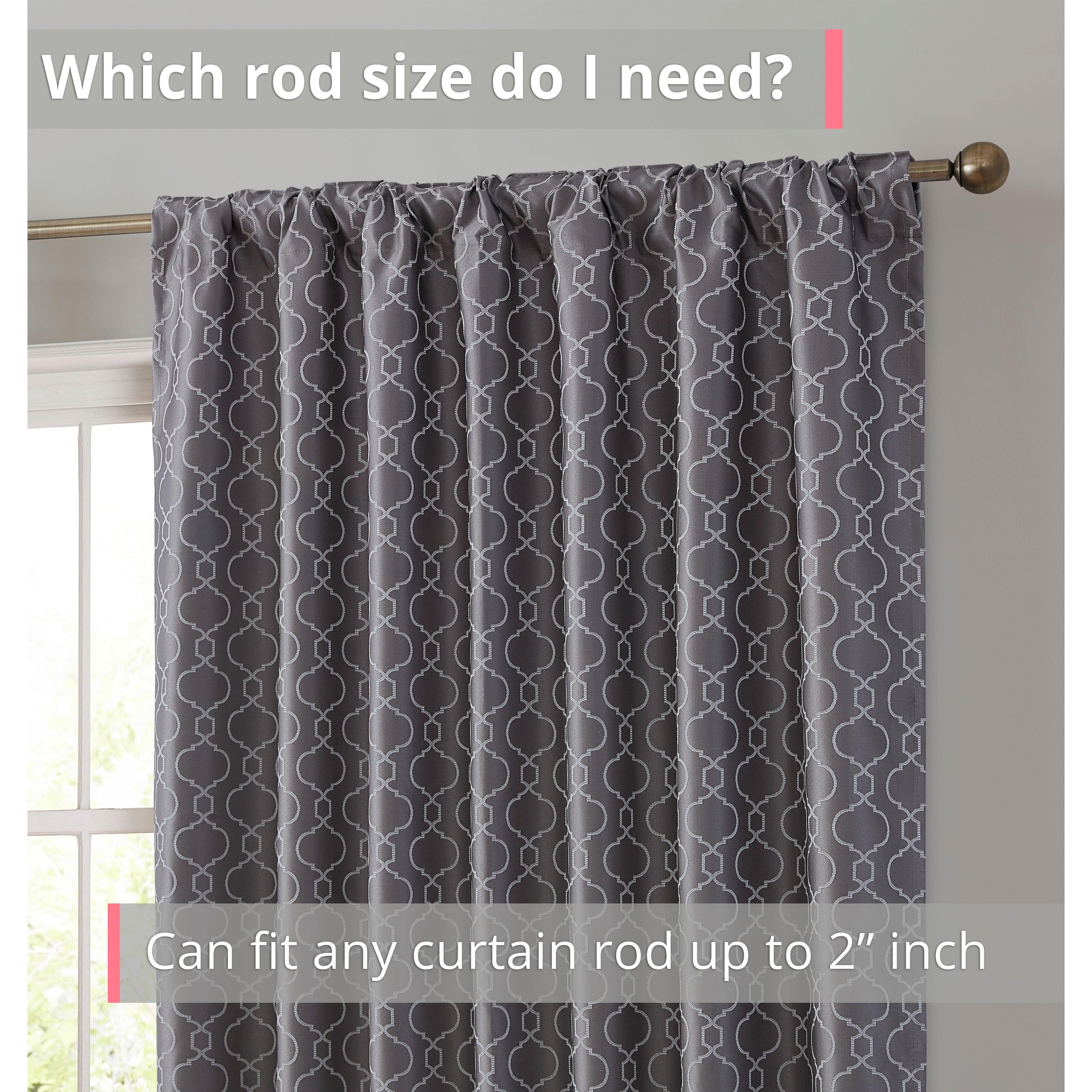 HLC.me Franklin Moroccan 100% Complete Blackout Thermal Insulated Energy Savings Back Tab Rod Pocket Curtain, 2 Panels