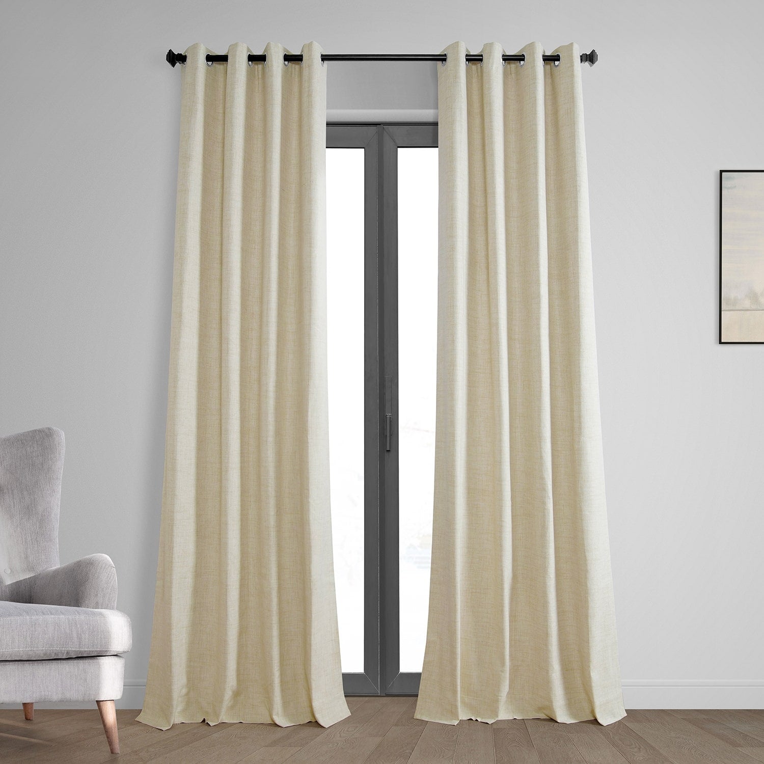 Exclusive Fabrics Vintage Thermal Cross Linen Weave Max Blackout Grommet Curtain (1 Panel)