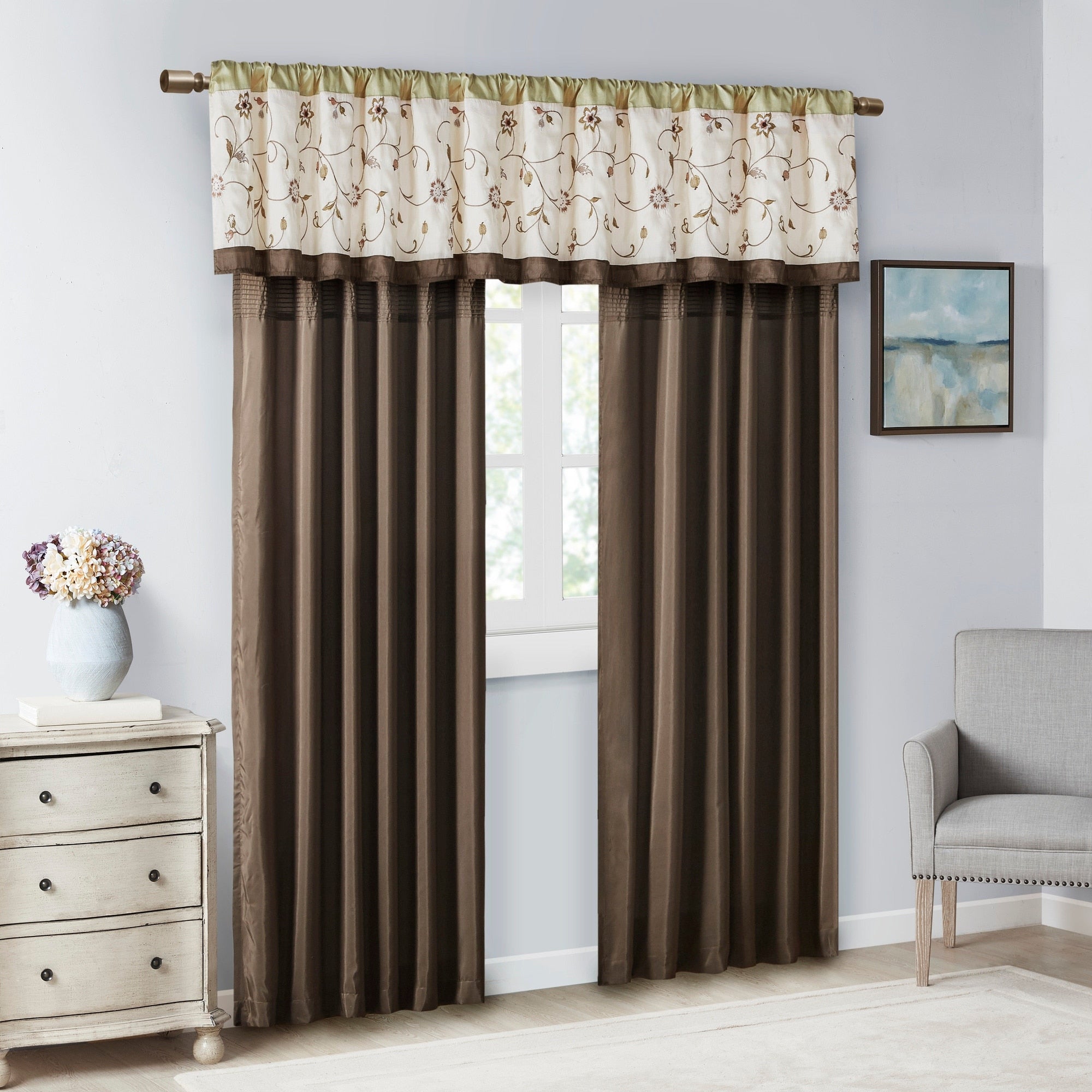 Madison Park Belle Embroidered Window Curtain Panel