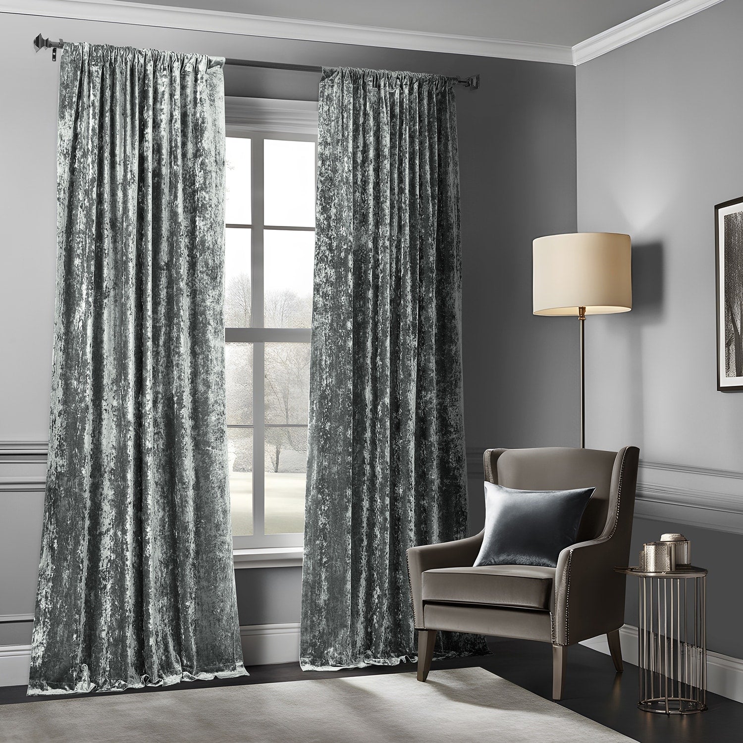 Exclusive Fabrics Lush Crush Velvet Curtains - Room Darkening Curtain for Bedroom & Living Room (1 Panel)