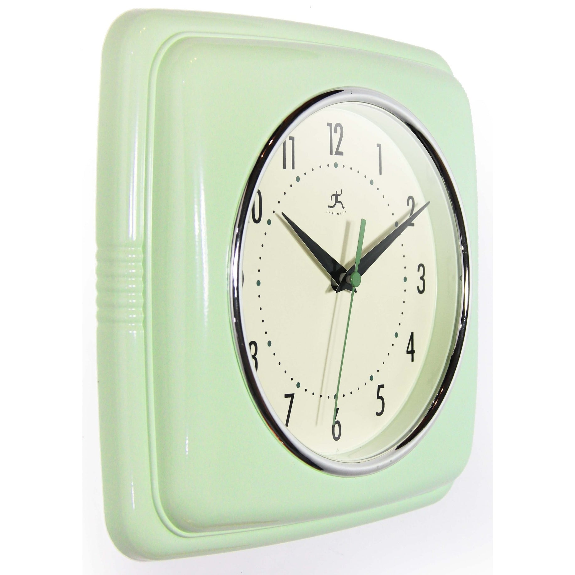 Infinity Instruments Retro 9.25-inch Square Wall Clock - 9.25 x 1.875 x 9.5