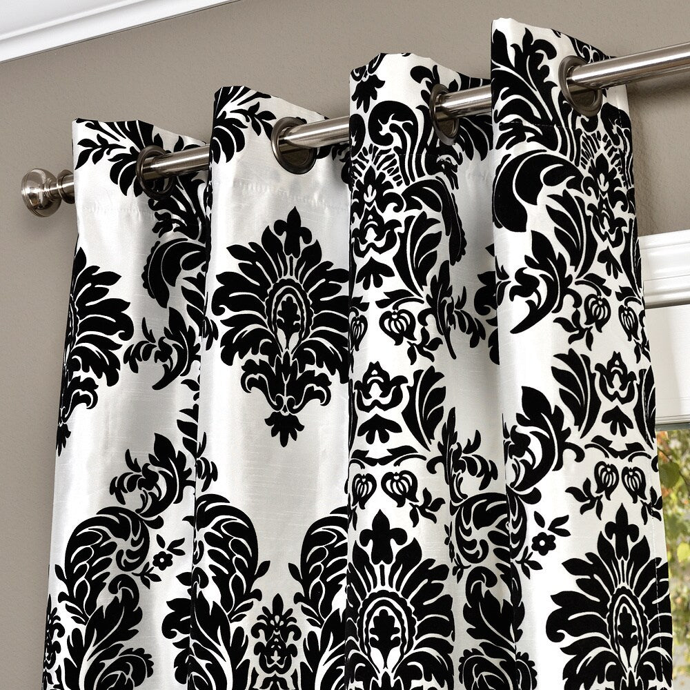 Silver Orchid Lucille Venetian Faux Silk Grommet Top Curtain Panel