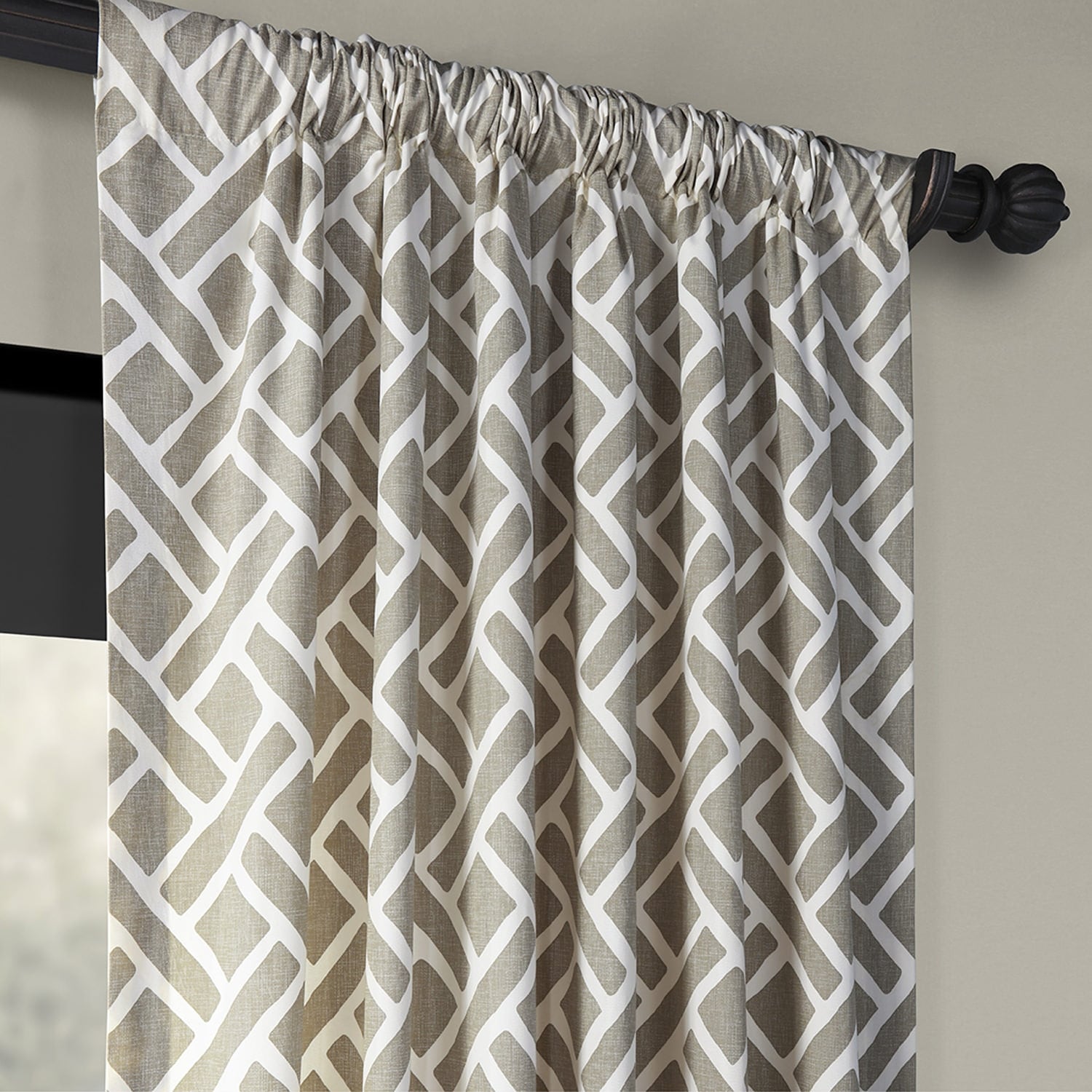 Exclusive Fabrics Martinique Geo Contemporary Cotton Room Darkening Curtain (1 Panel)