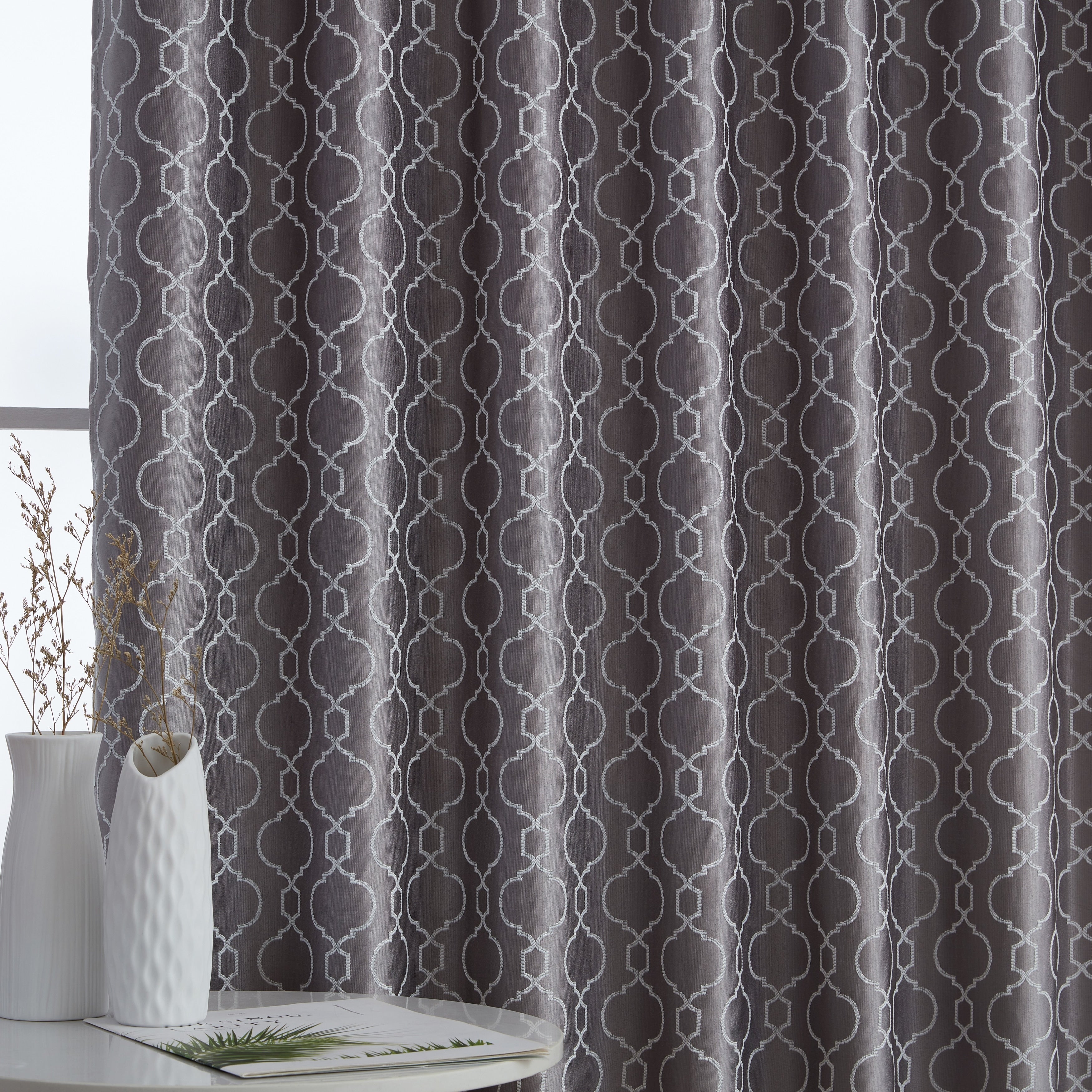 HLC.me Franklin Moroccan 100% Complete Blackout Thermal Insulated Energy Savings Back Tab Rod Pocket Curtain, 2 Panels