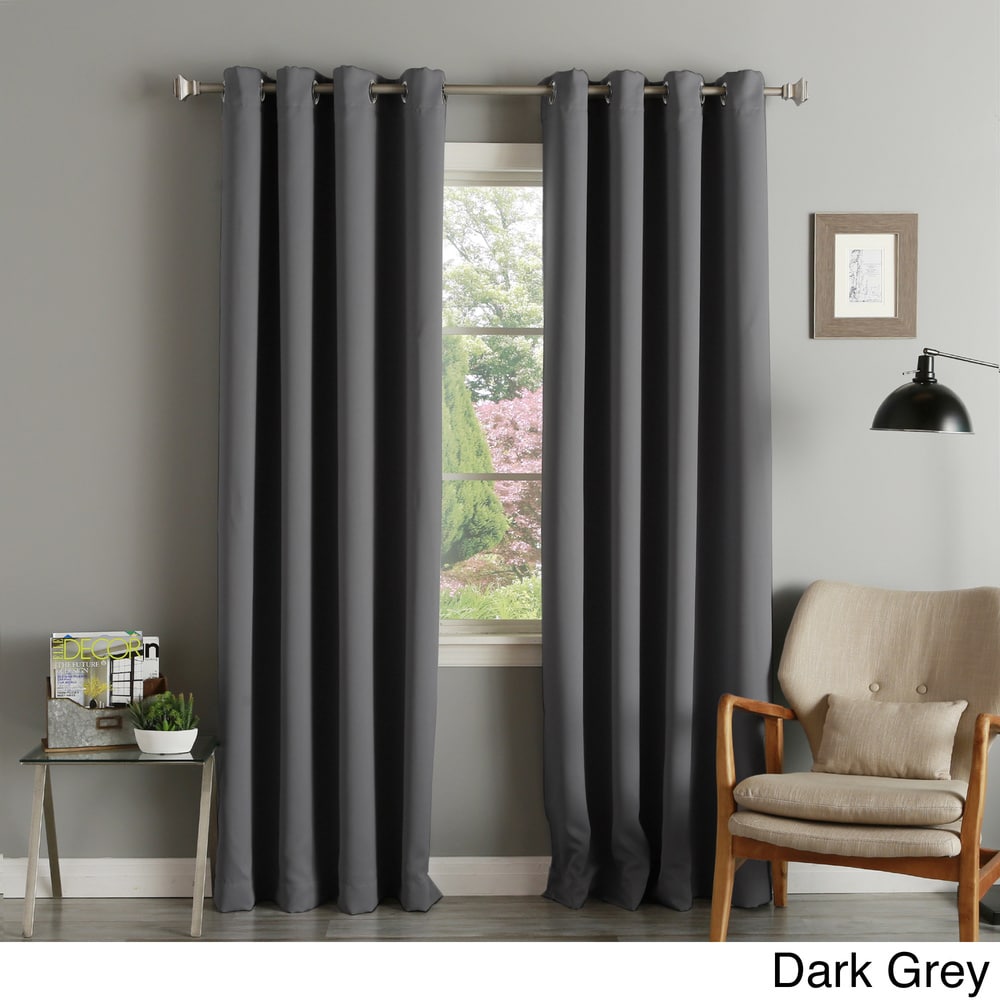 Aurora Home Silver Grommet Top 84-inch Blackout Curtain Pair - 52 x 84 - 52 x 84