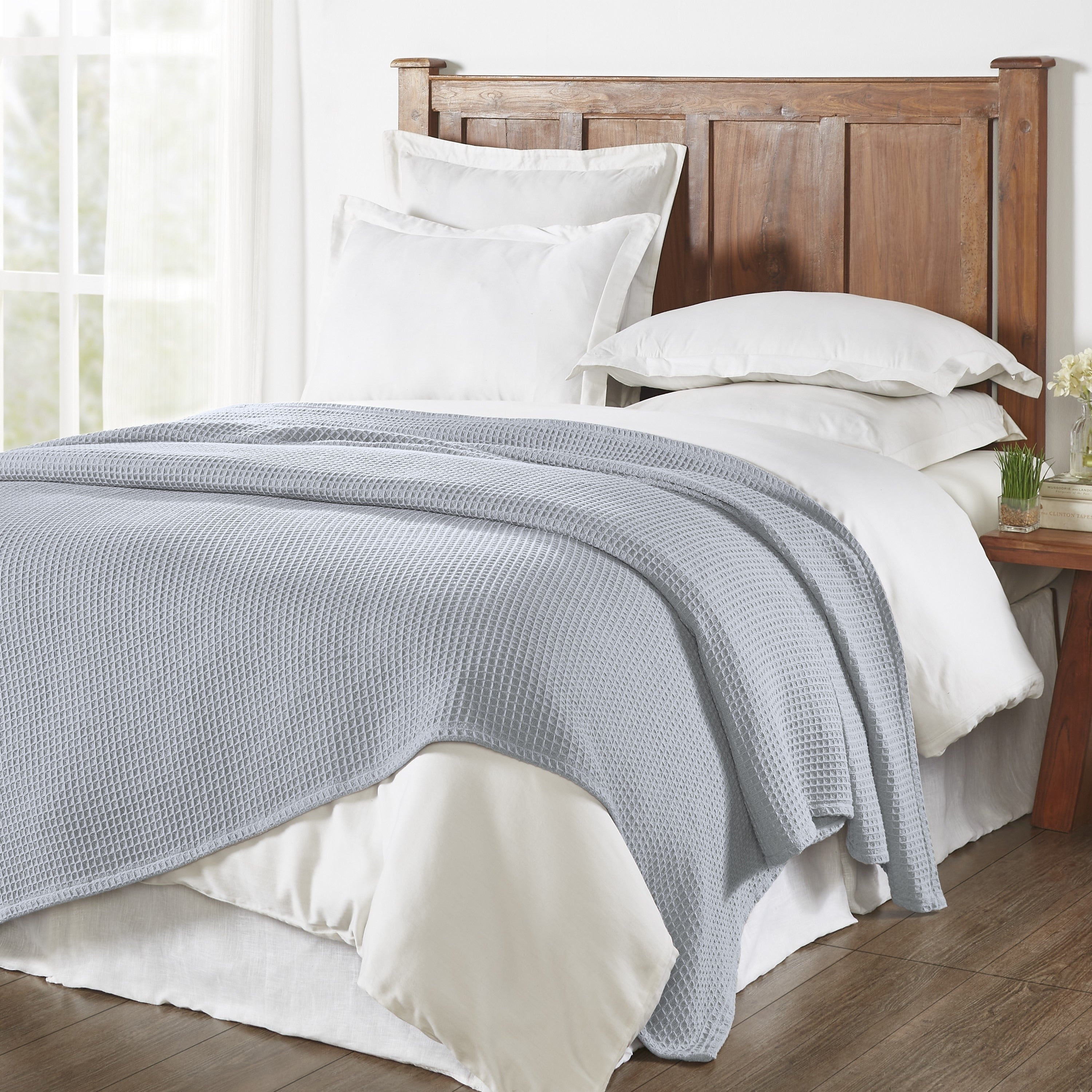 Tahari Home Samantha Soft Waffle Textured Cotton Blanket