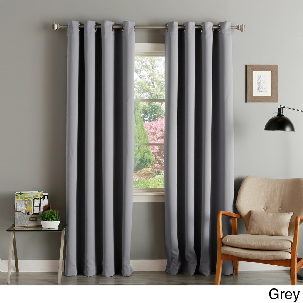 Aurora Home Silver Grommet Top 84-inch Blackout Curtain Pair - 52 x 84 - 52 x 84