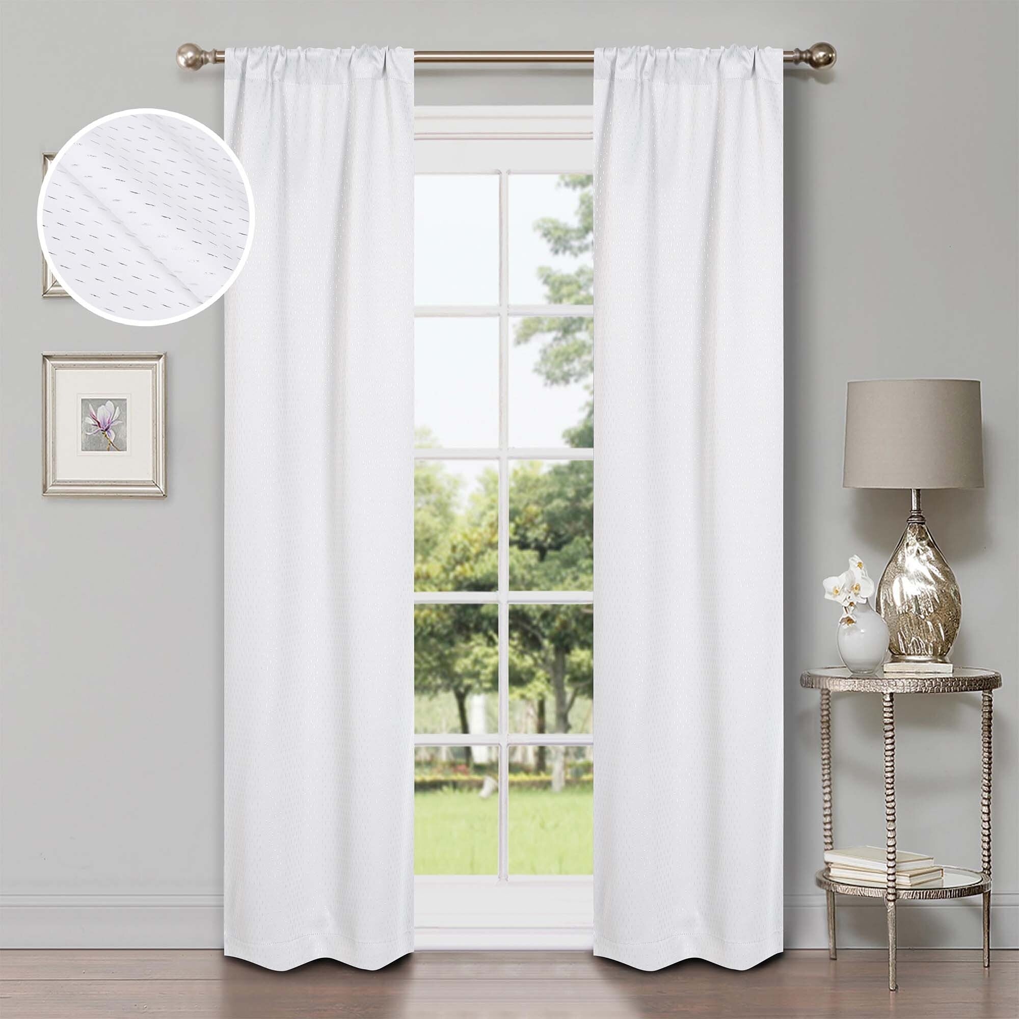 Superior Shimmer Washable Room Darkening Curtains, Set of 2 Panels