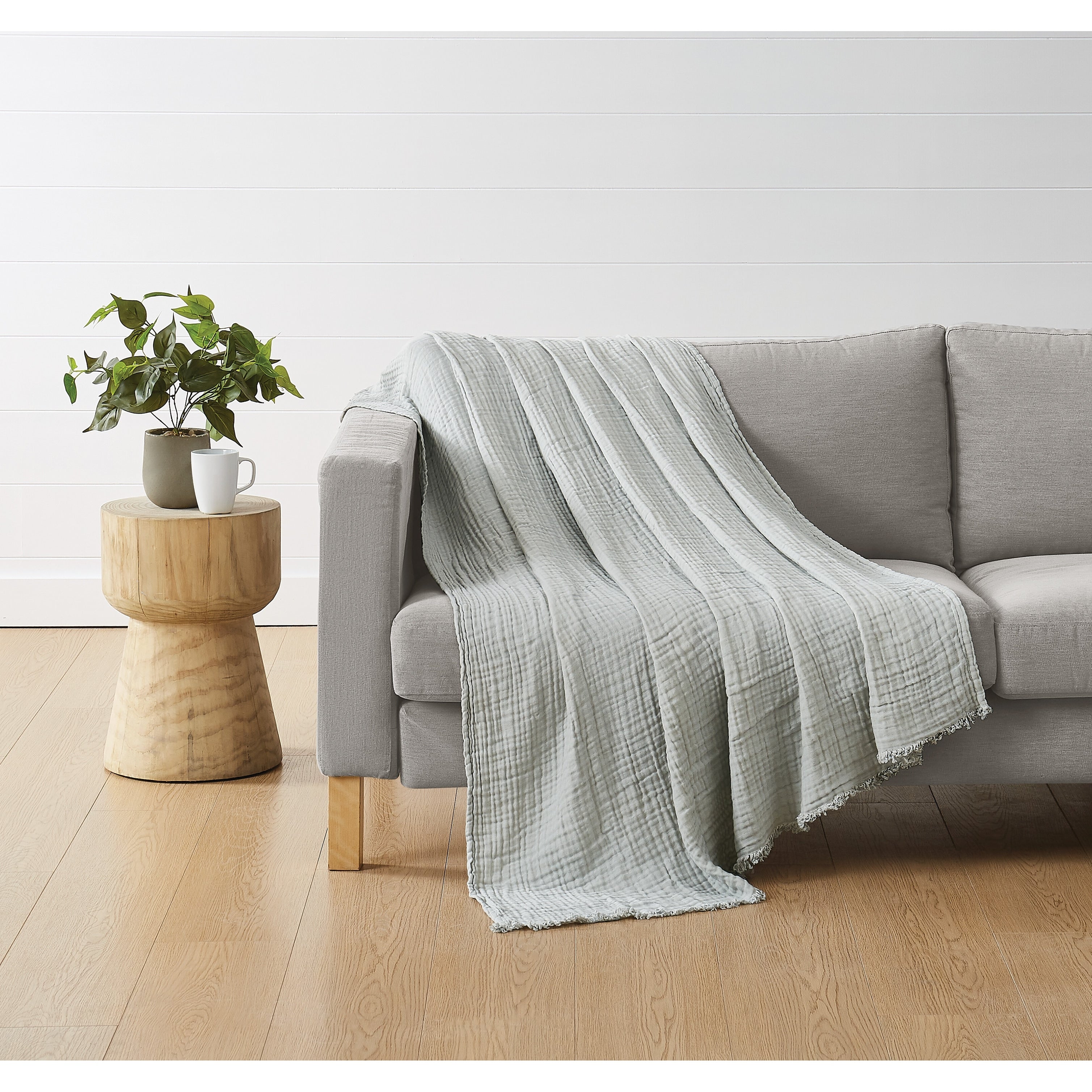 Truly Soft Two-Toned Organic Throw Blanket