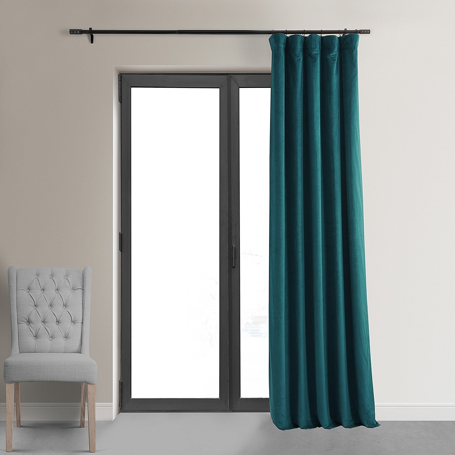 Exclusive Fabrics Signature Velvet Blackout Curtain 108 Inches Long (1 Panel)