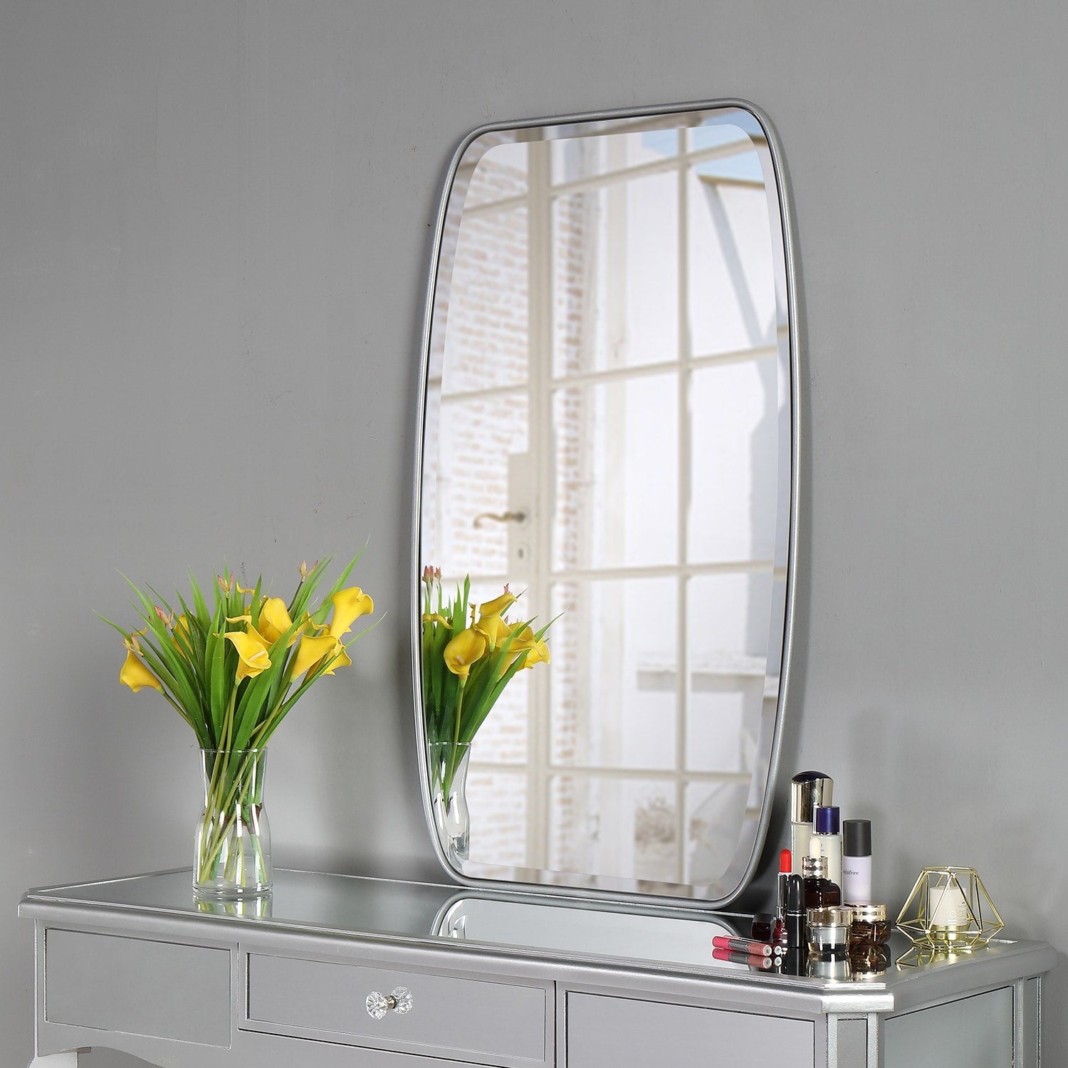 MacLuu Oval Angled Beveled Wall Mirror