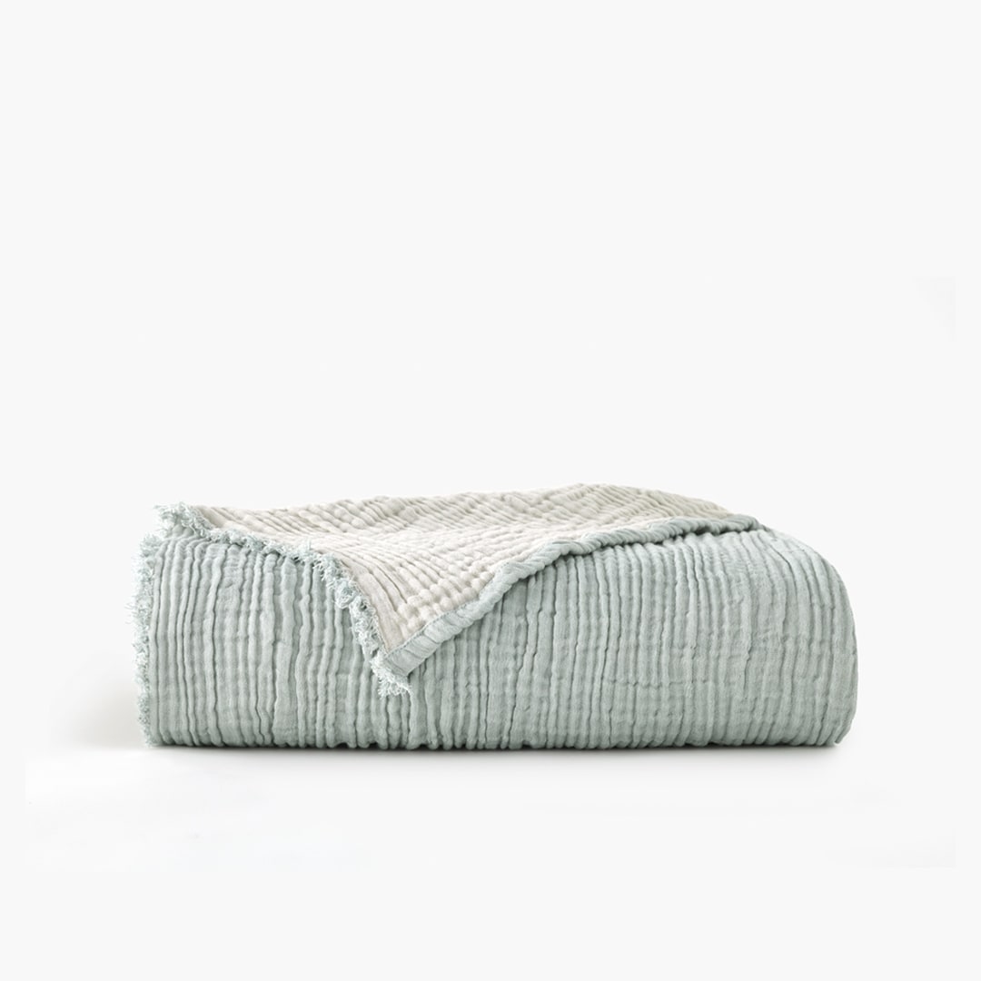 Truly Soft Two-Toned Organic Throw Blanket