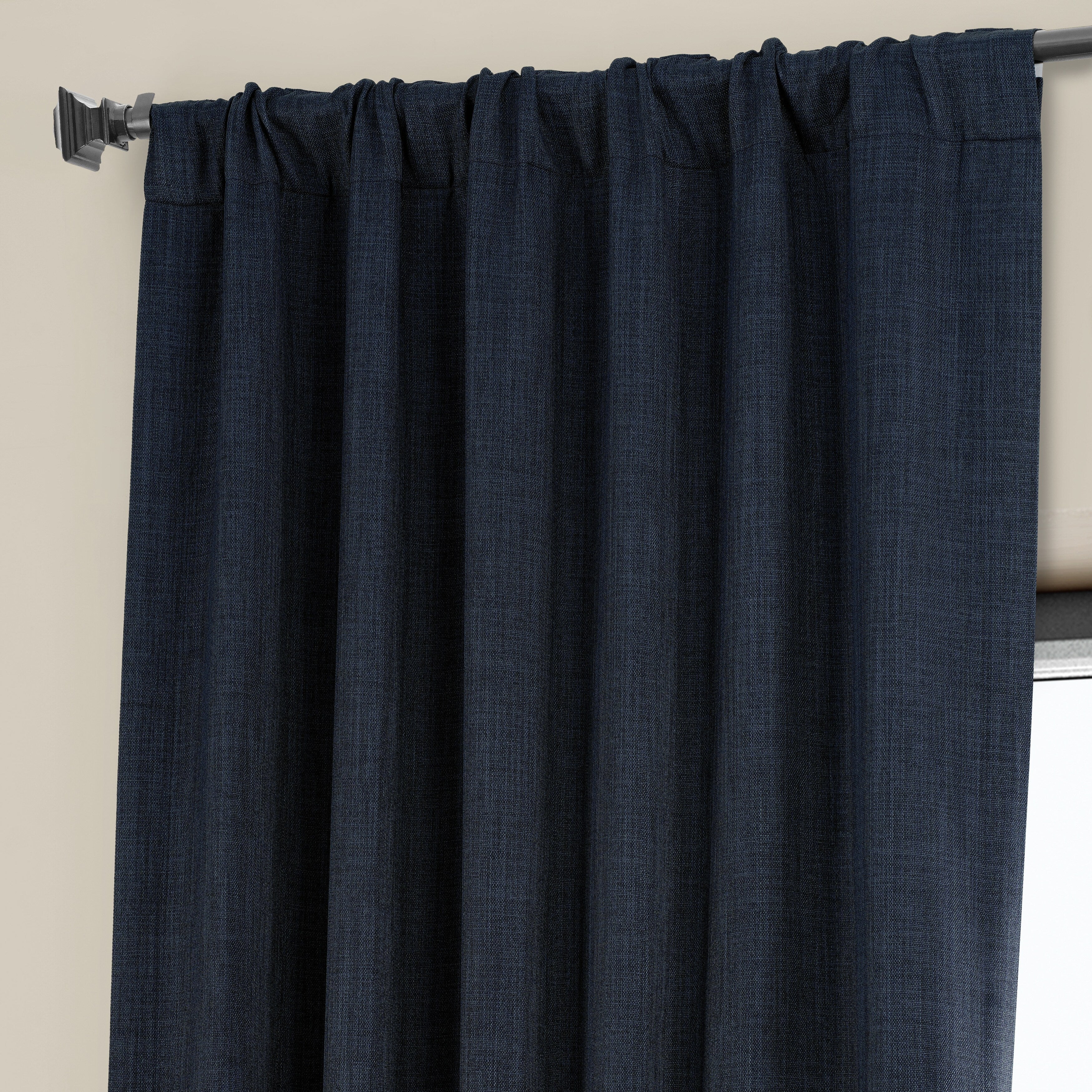 Exclusive Fabrics Faux Linen Room Darkening Curtain (1 Panel)