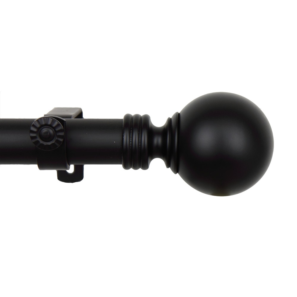 InStyleDesign Black Sphere Adjustable Curtain Rod Set