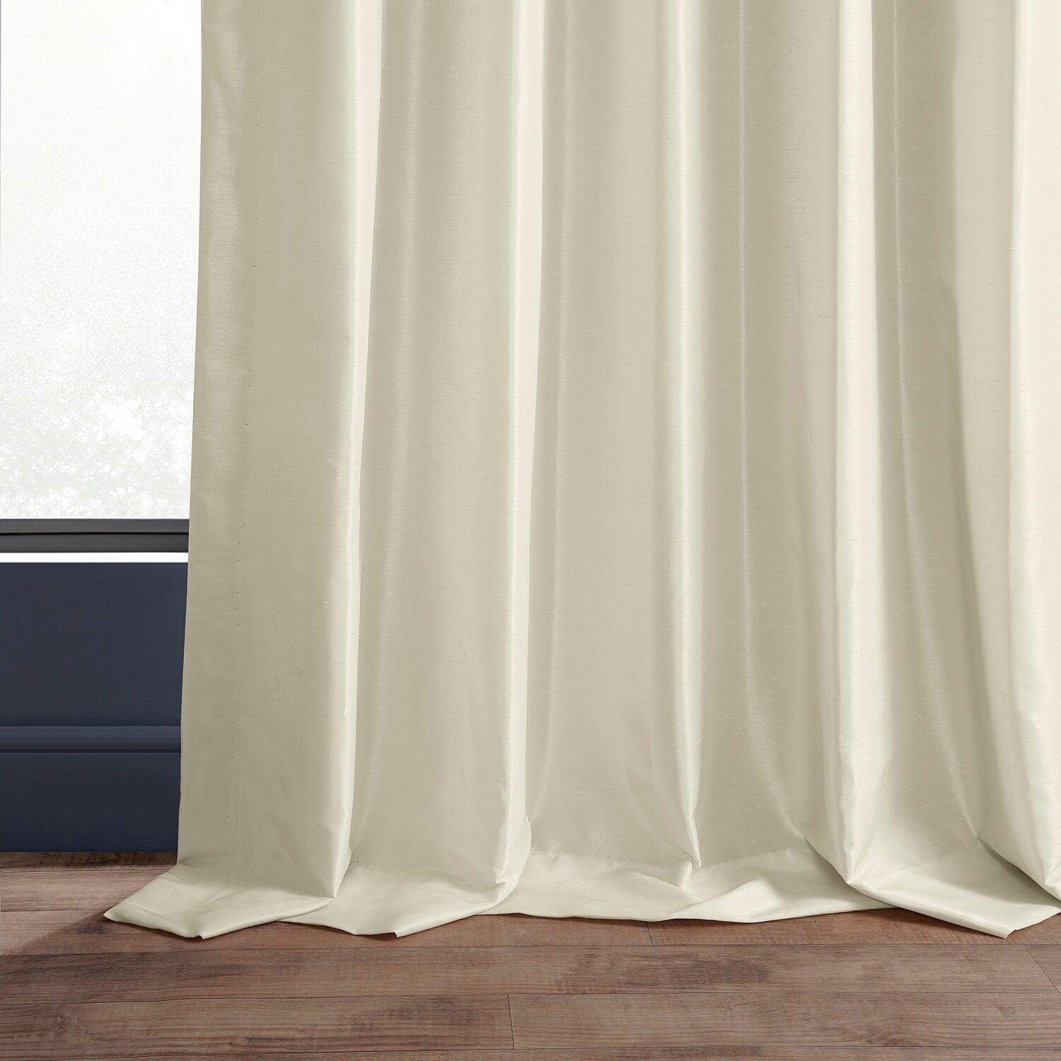 Exclusive Fabric Ruched Textured Faux Dupioni Silk Curtain (1 Panel)