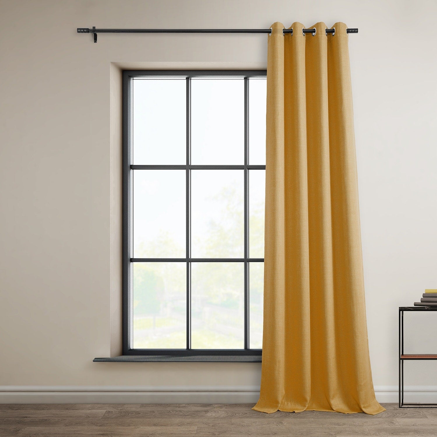 Exclusive Fabrics Faux Linen Grommet Room Darkening Curtain (1 Panel)