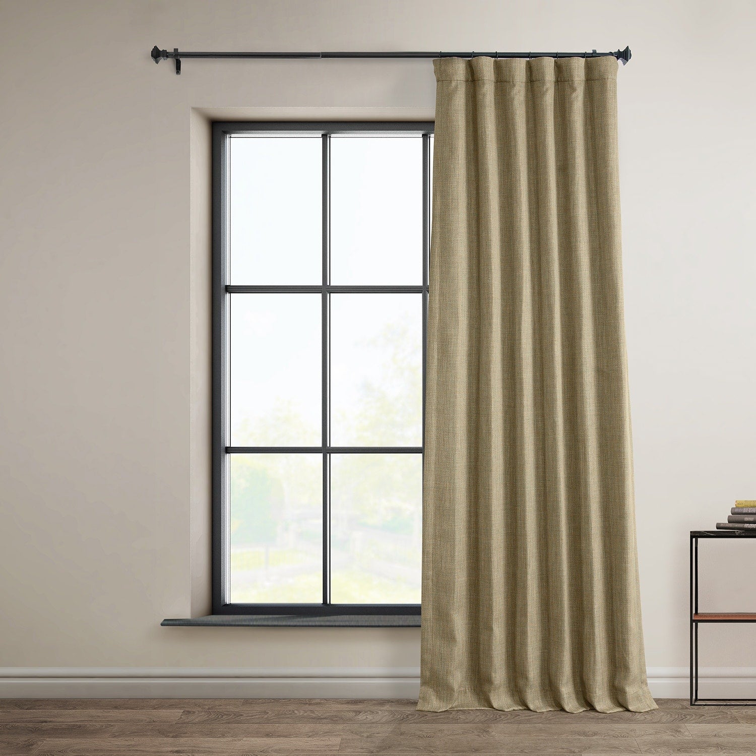 Exclusive Fabrics Faux Linen Room Darkening Curtain (1 Panel)