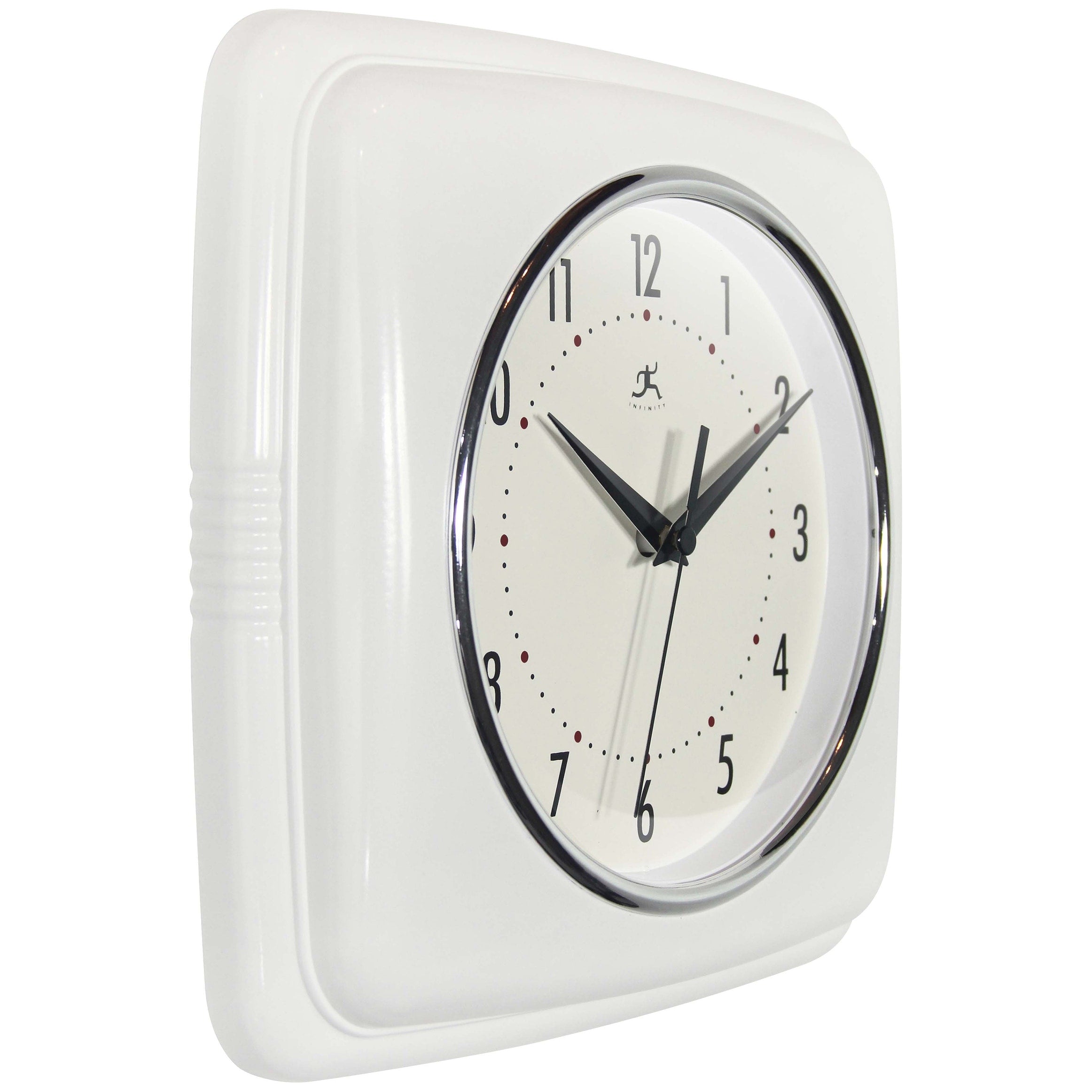 Infinity Instruments Retro 9.25-inch Square Wall Clock - 9.25 x 1.875 x 9.5