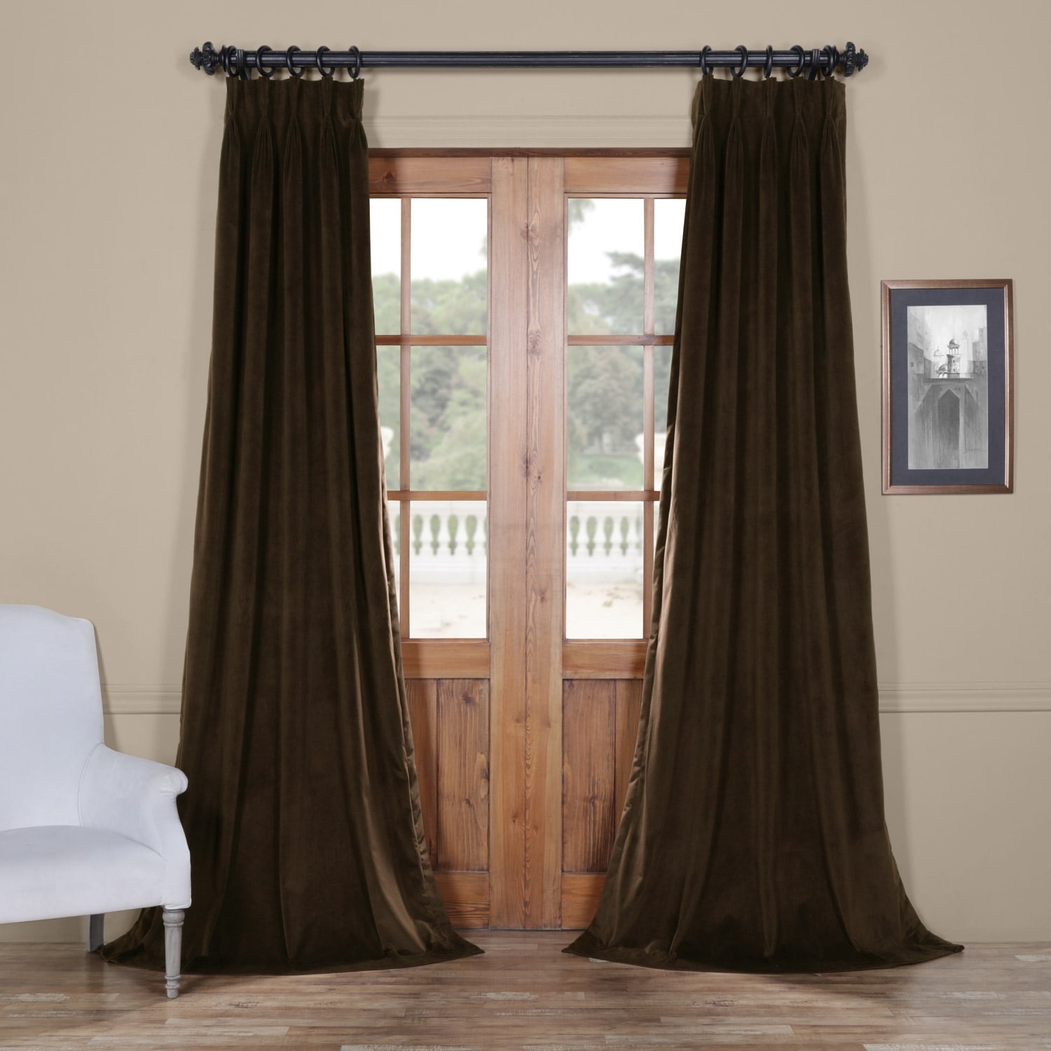 Exclusive Fabrics Signature Pleated Blackout Velvet Curtain (1 Panel)