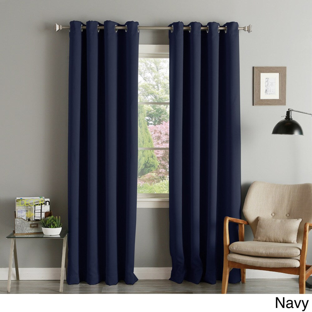 Aurora Home Silver Grommet Top 84-inch Blackout Curtain Pair - 52 x 84 - 52 x 84