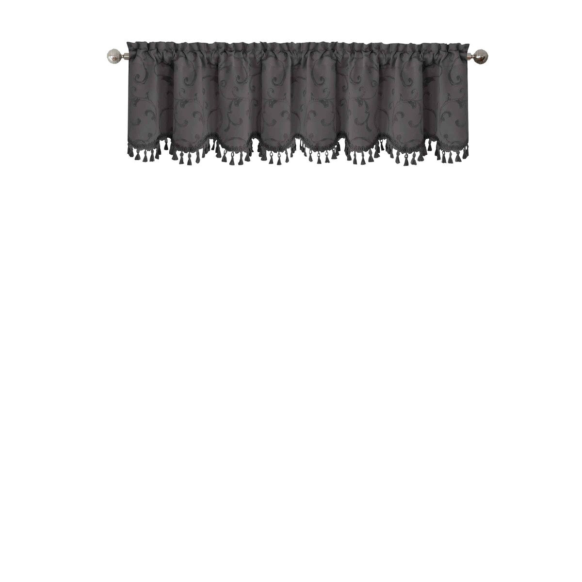 Elrene Mia Jacquard Blackout Scallop Window Valance - 52 w x 19 l