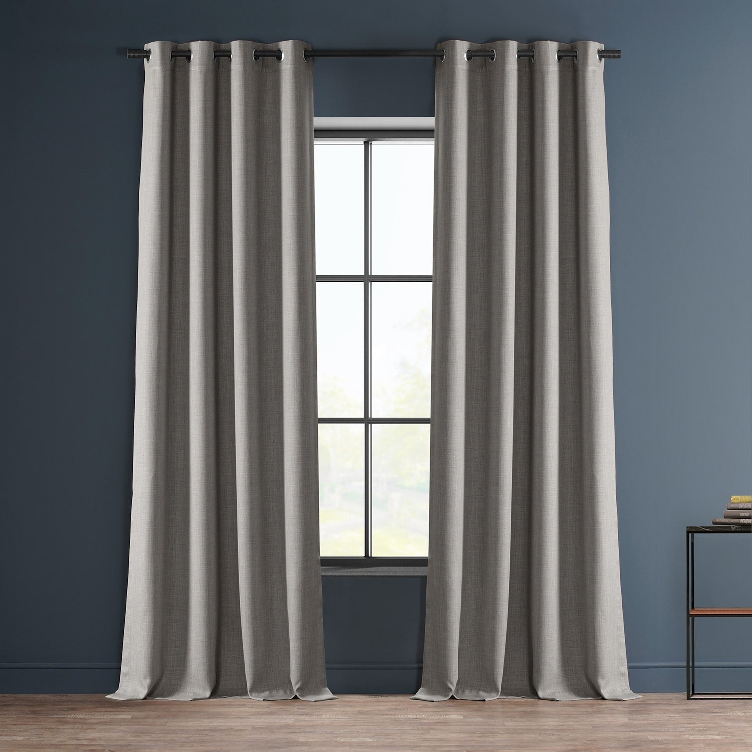 Exclusive Fabrics Faux Linen Grommet Room Darkening Curtain (1 Panel)