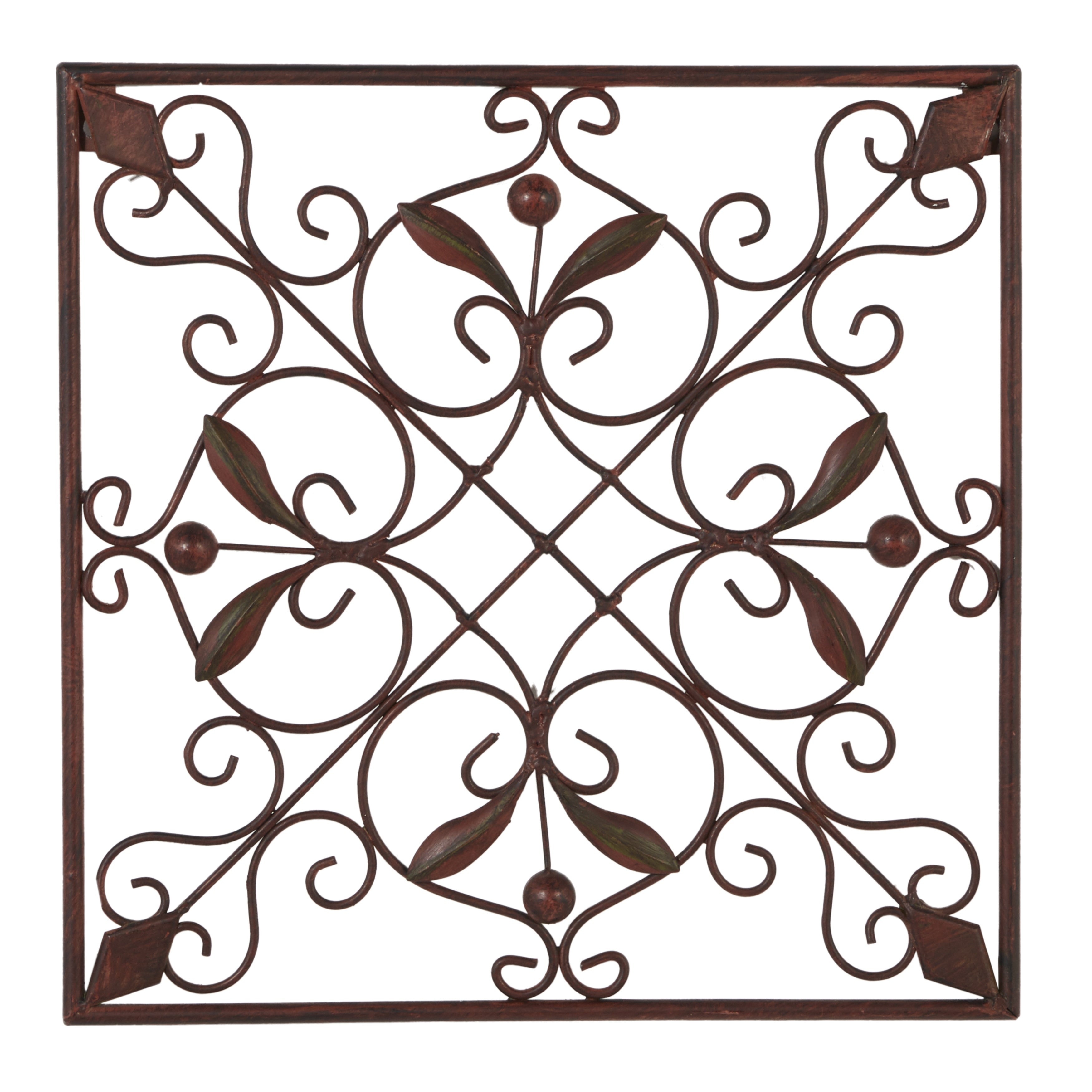 Metal Scroll Wall Decor - Set of 4 Dark Brown - Roche River Decor