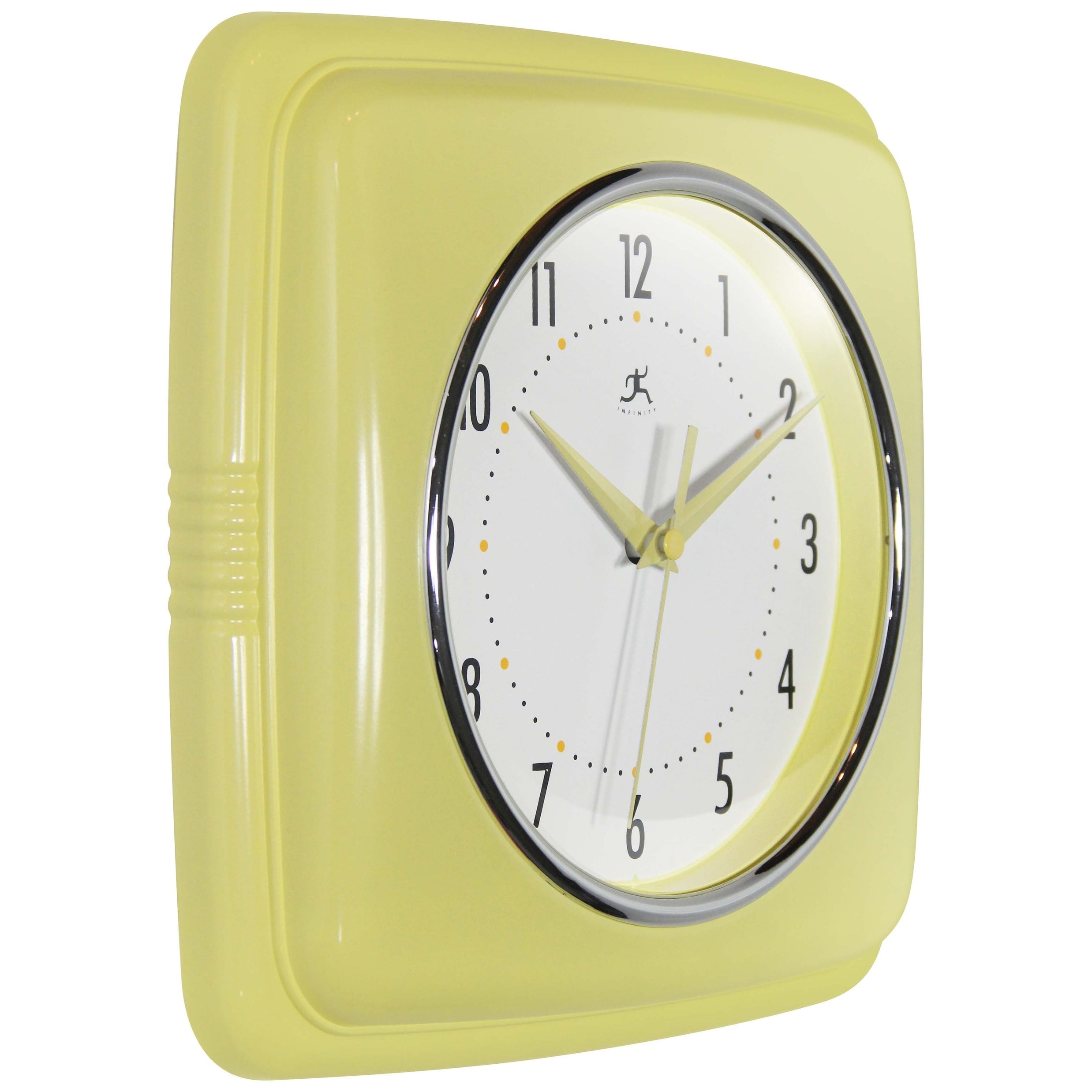 Infinity Instruments Retro 9.25-inch Square Wall Clock - 9.25 x 1.875 x 9.5